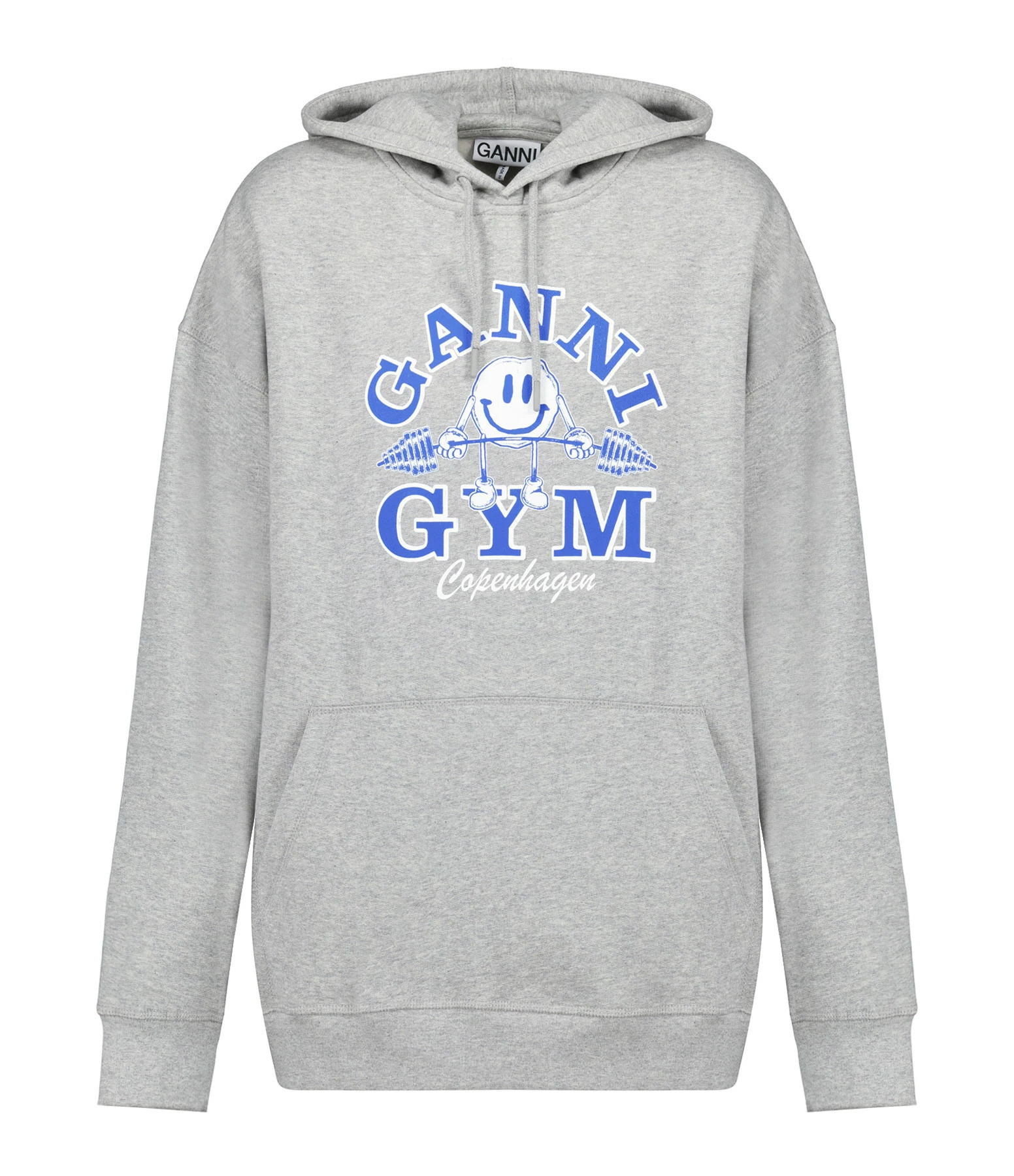 Ganni Sweatshirt Hoodie Oversize Coton Organique Gris