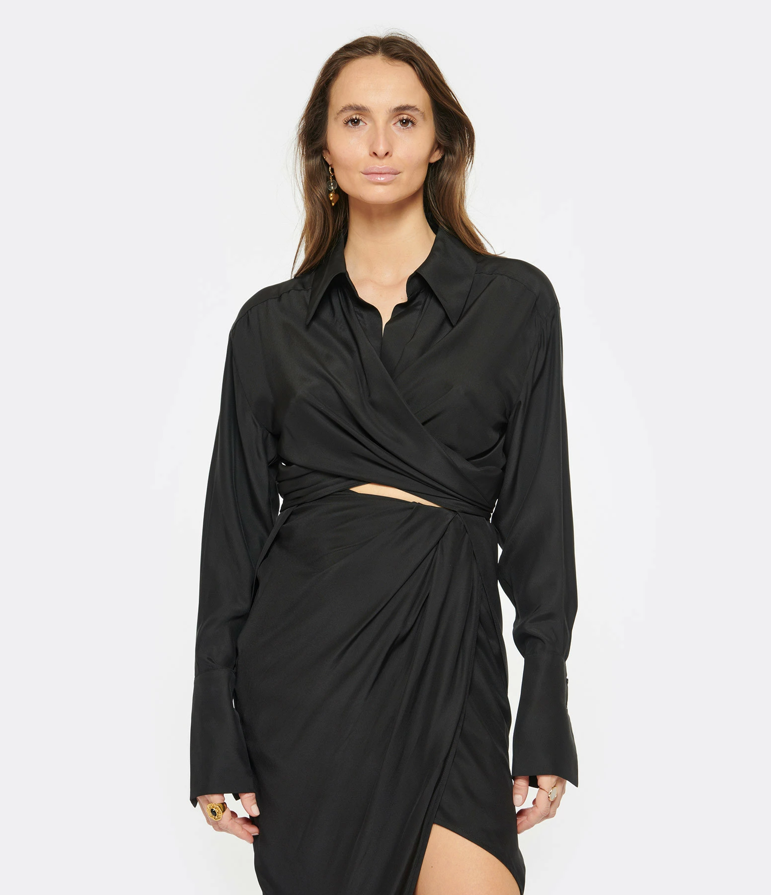 GAUGE81 Chemise Sabinas Soie Noir – Image 3