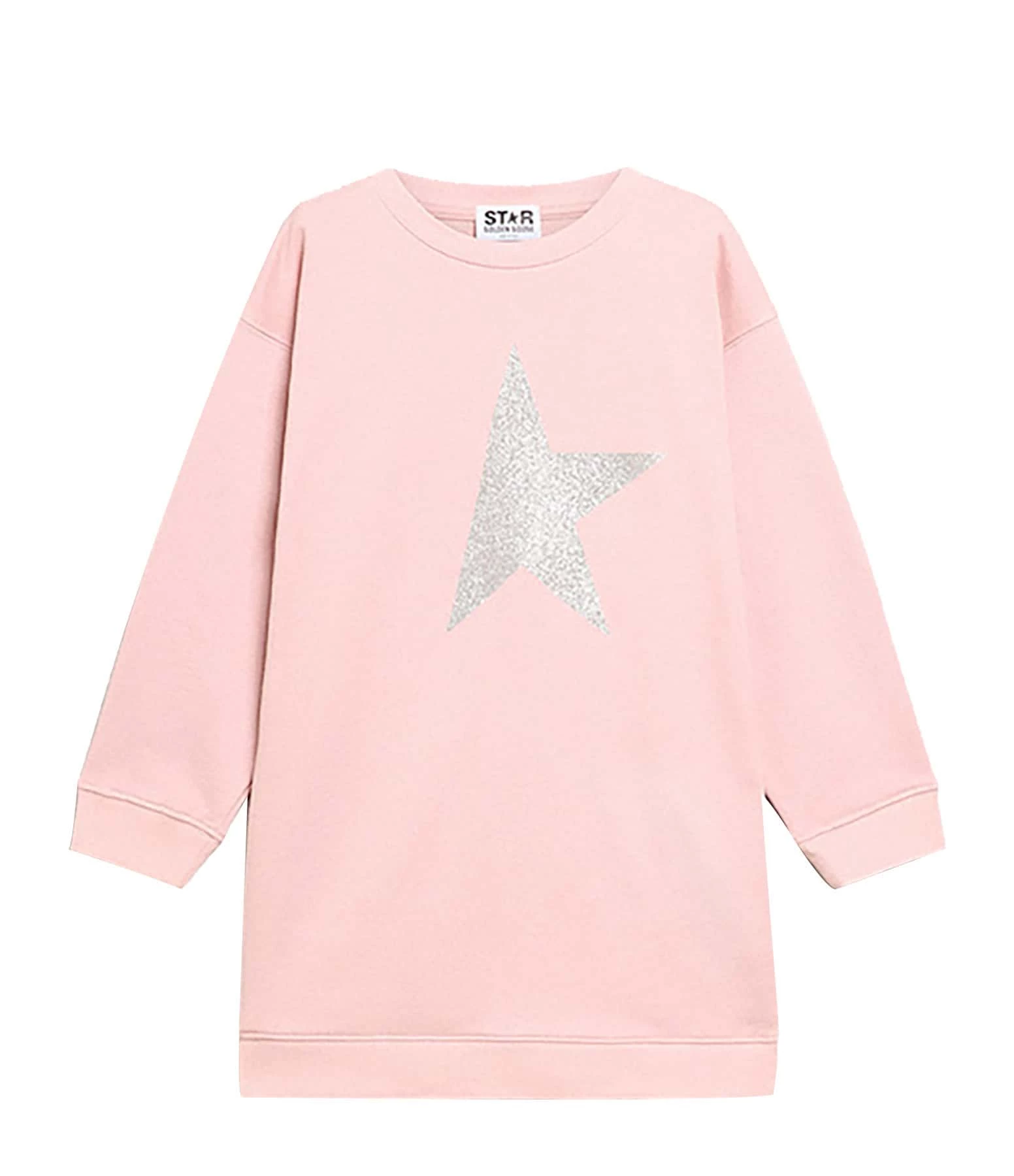 Golden Goose Robe Sweatshirt Enfant Star Coton Rose Argenté