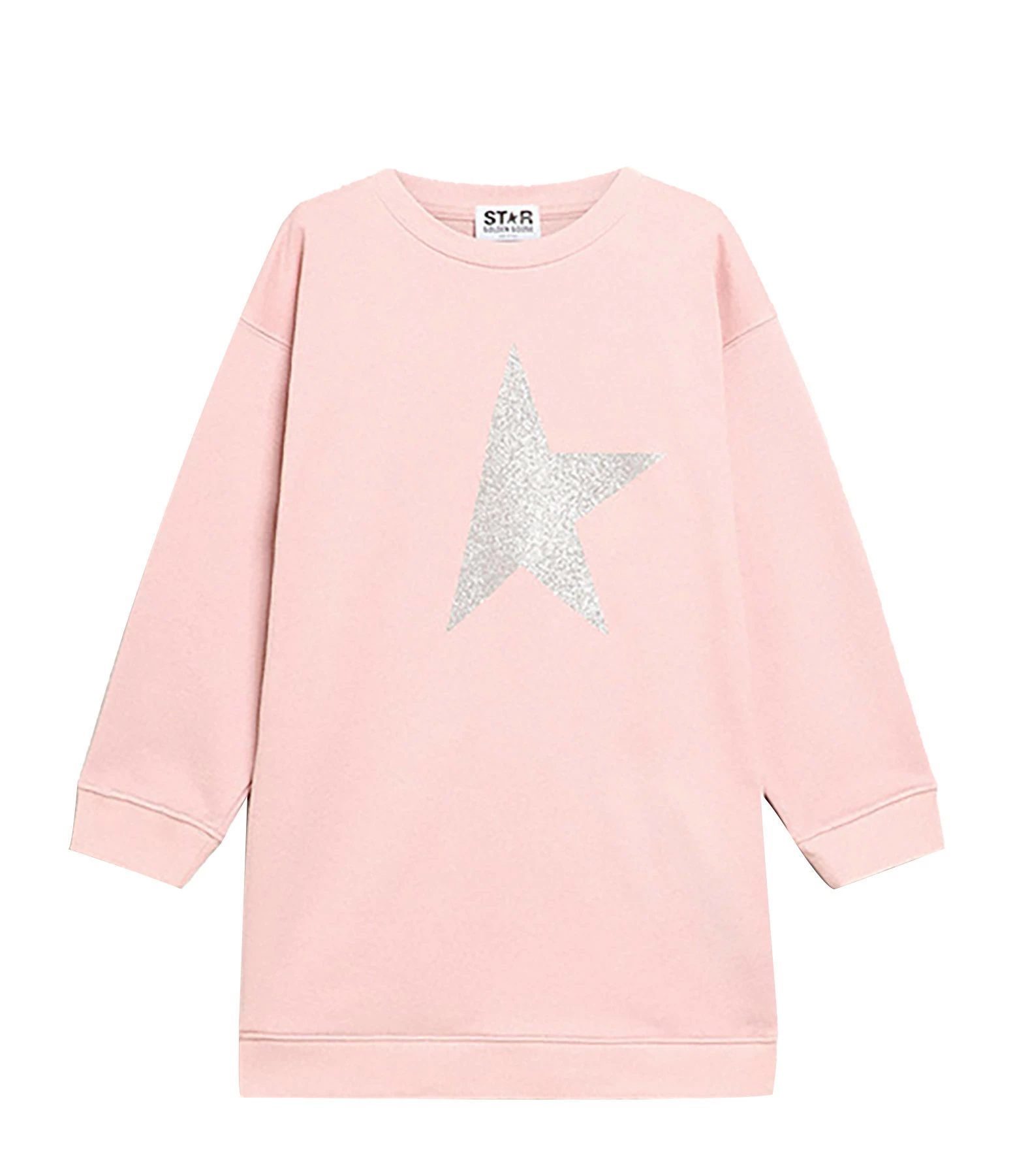 Golden Goose Robe Sweatshirt Enfant Star Coton Rose Argenté