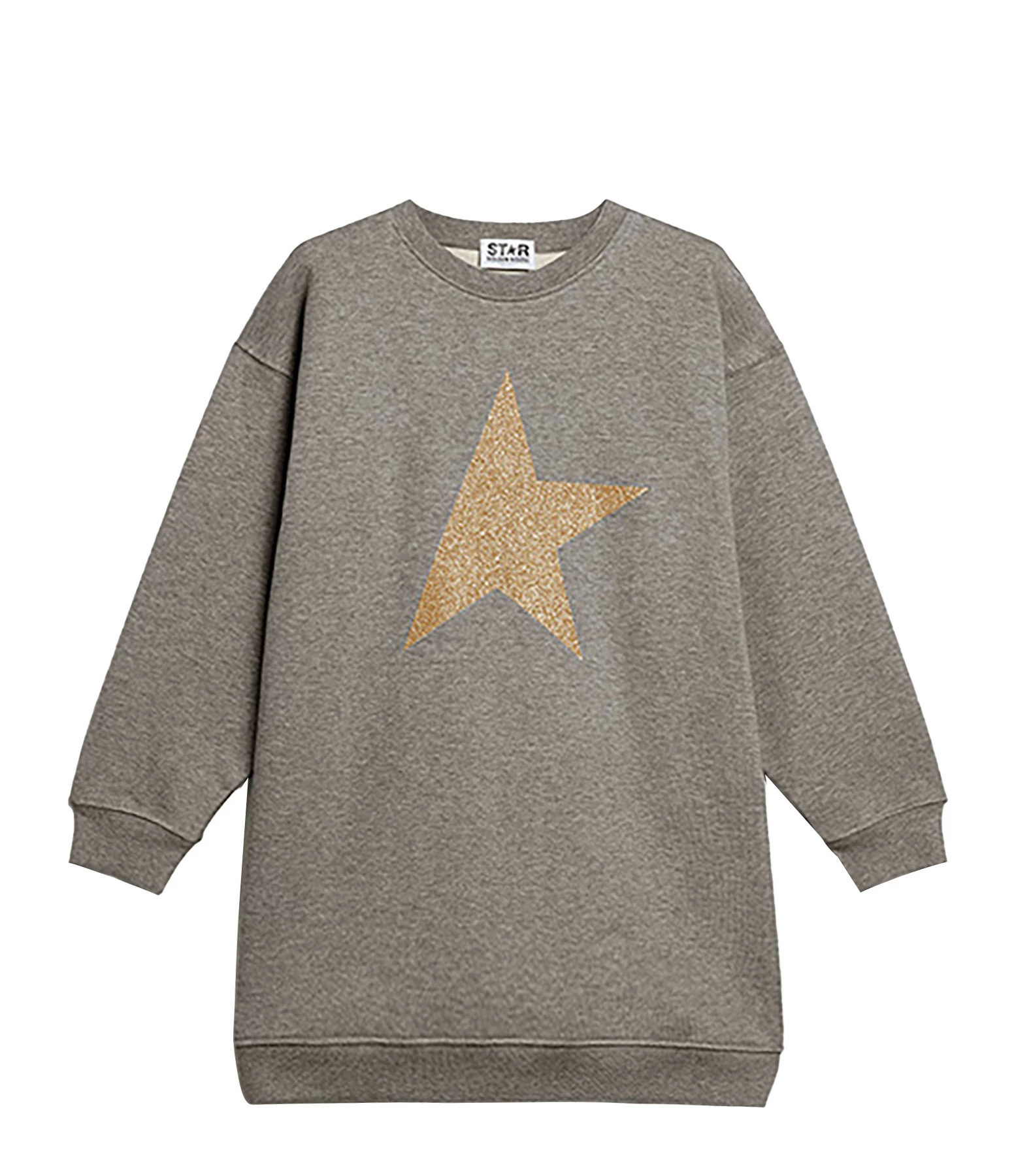 Golden Goose Robe Sweatshirt Enfant Star Coton Gris Doré