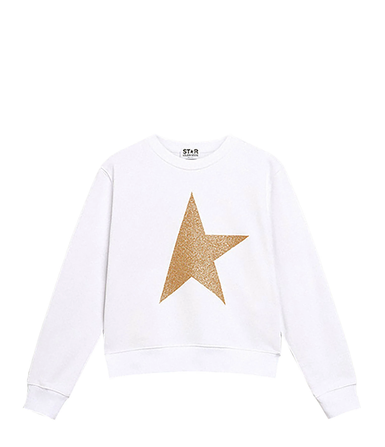 Golden Goose Sweatshirt Enfant Star Coton Blanc Doré