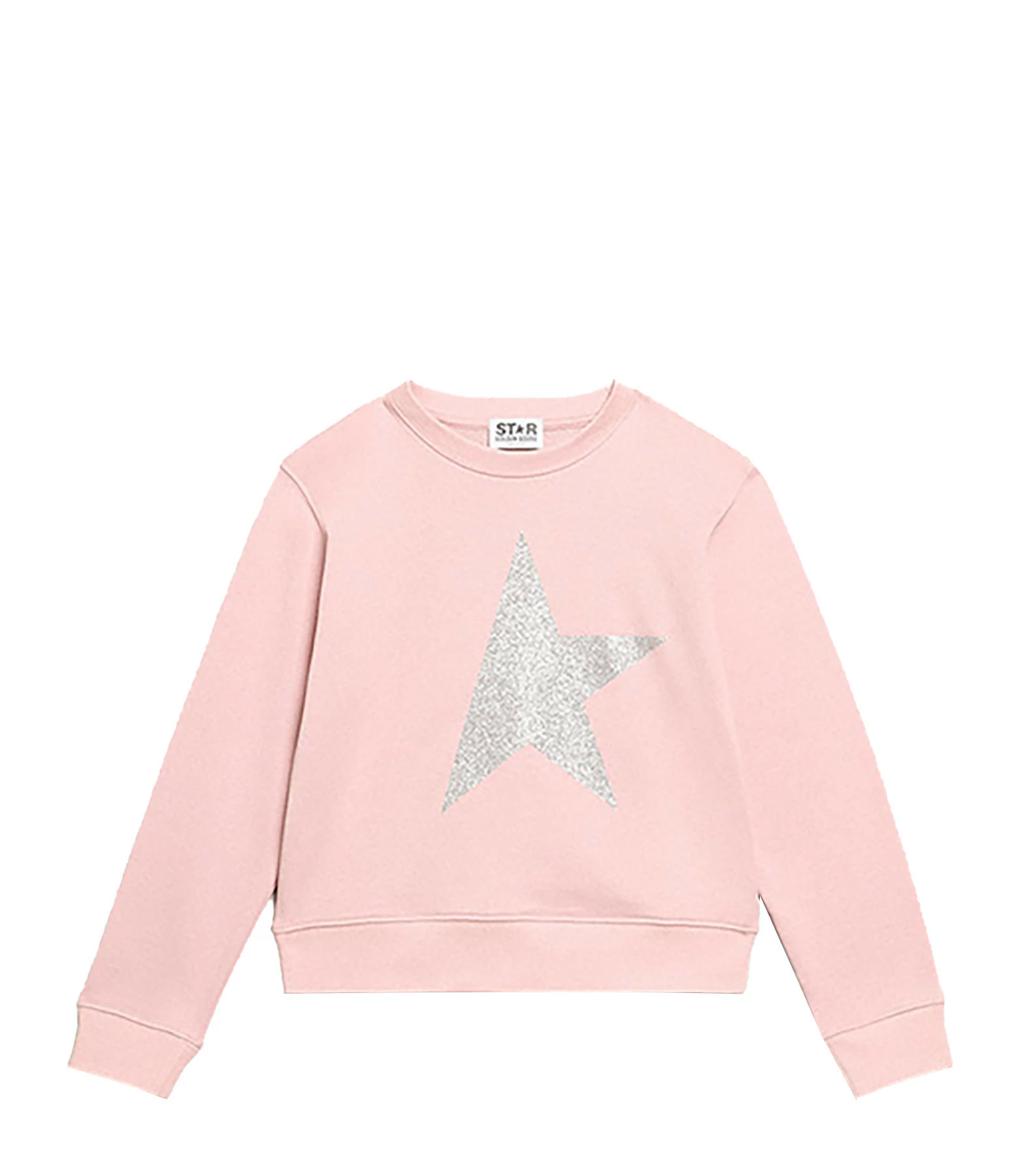 Golden Goose Sweatshirt Enfant Star Coton Rose Argenté