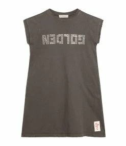Golden Goose Robe Tee-shirt Golden Enfant Coton Anthracite