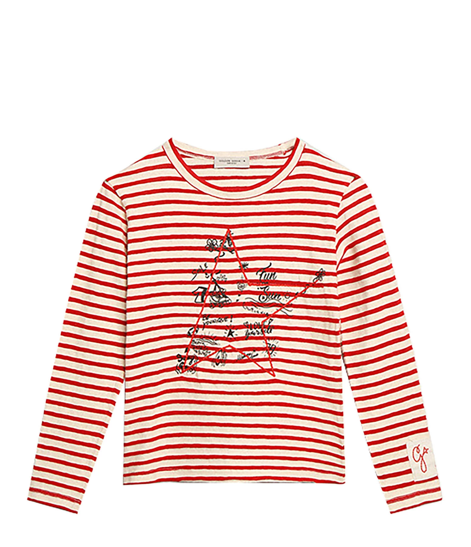 Golden Goose Tee-shirt Golden Enfant Coton Rayures Rouge