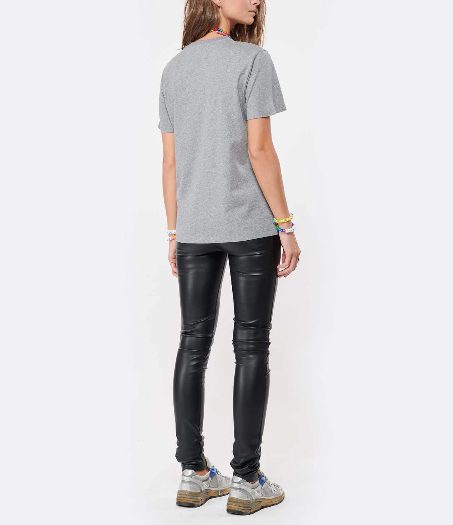 Golden Goose Tee-shirt Étoile Coton Gris Doré – Image 5