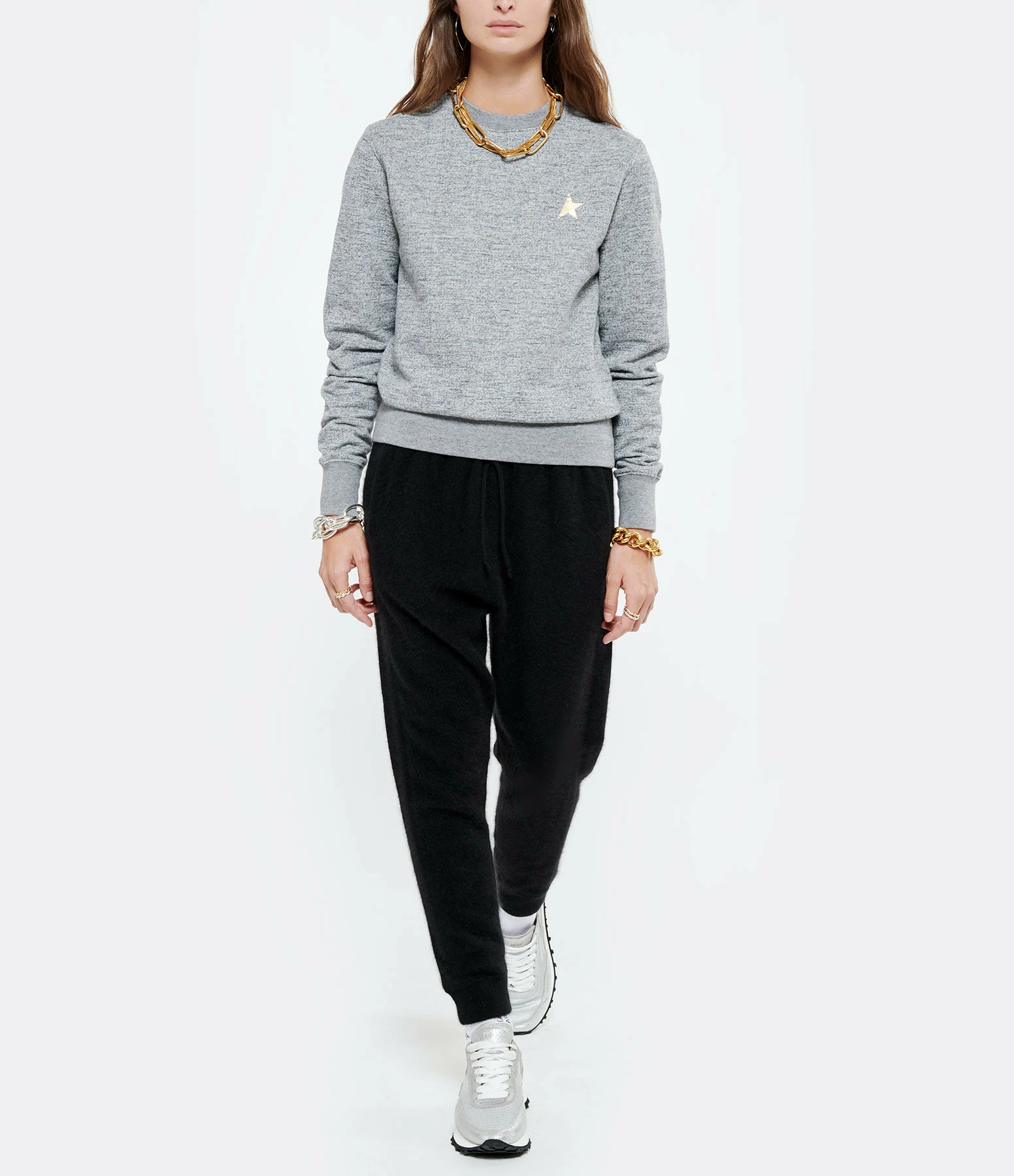 Golden Goose Sweatshirt Athena Étoile Coton Gris – Image 6