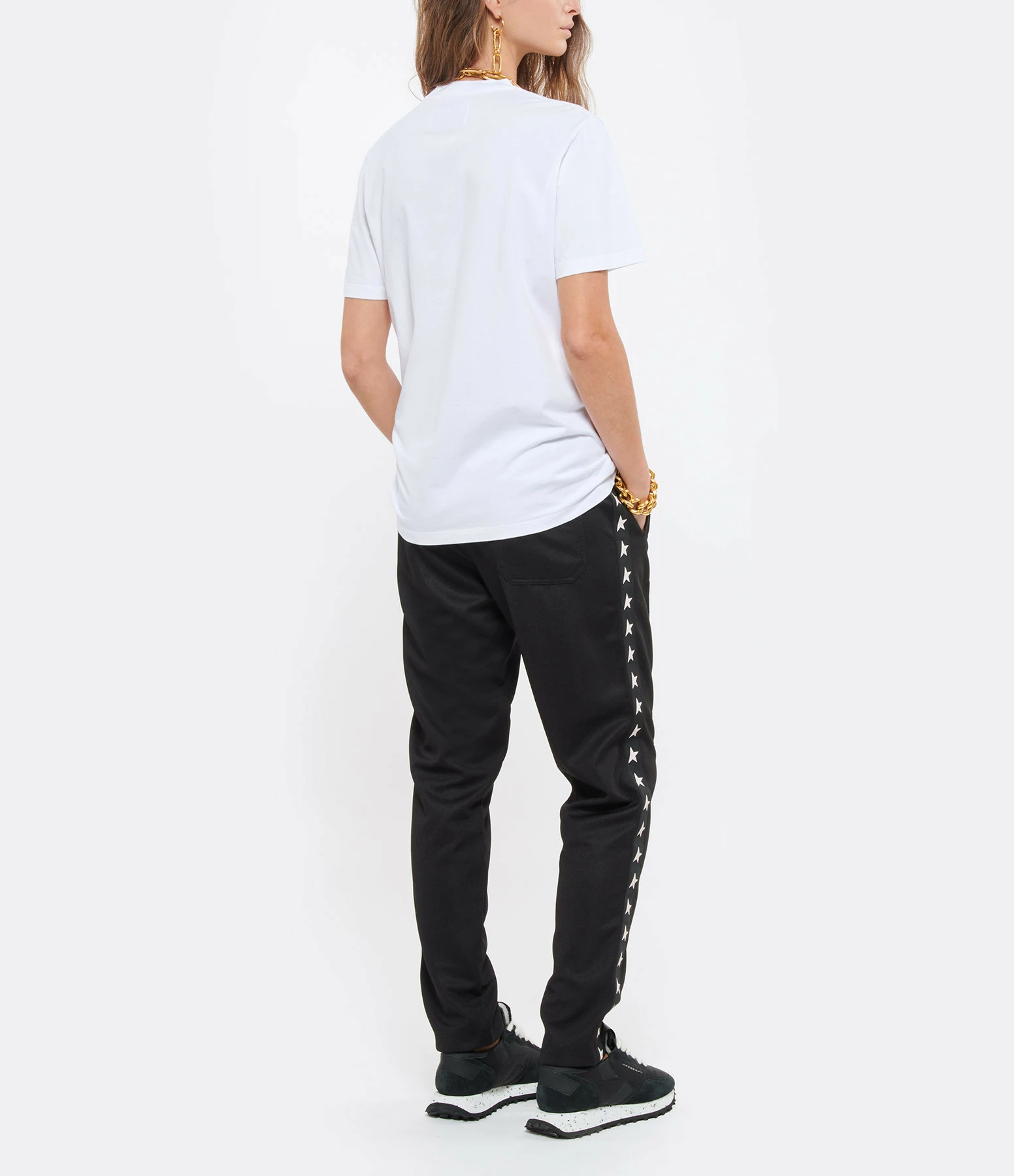 Golden Goose Tee-shirt Étoile Coton Blanc Argenté – Image 5