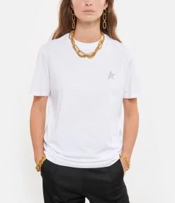 Golden Goose Tee-shirt Étoile Coton Blanc Argenté -Boutique de vente ZIMMERMANN golde look20210623 252 1