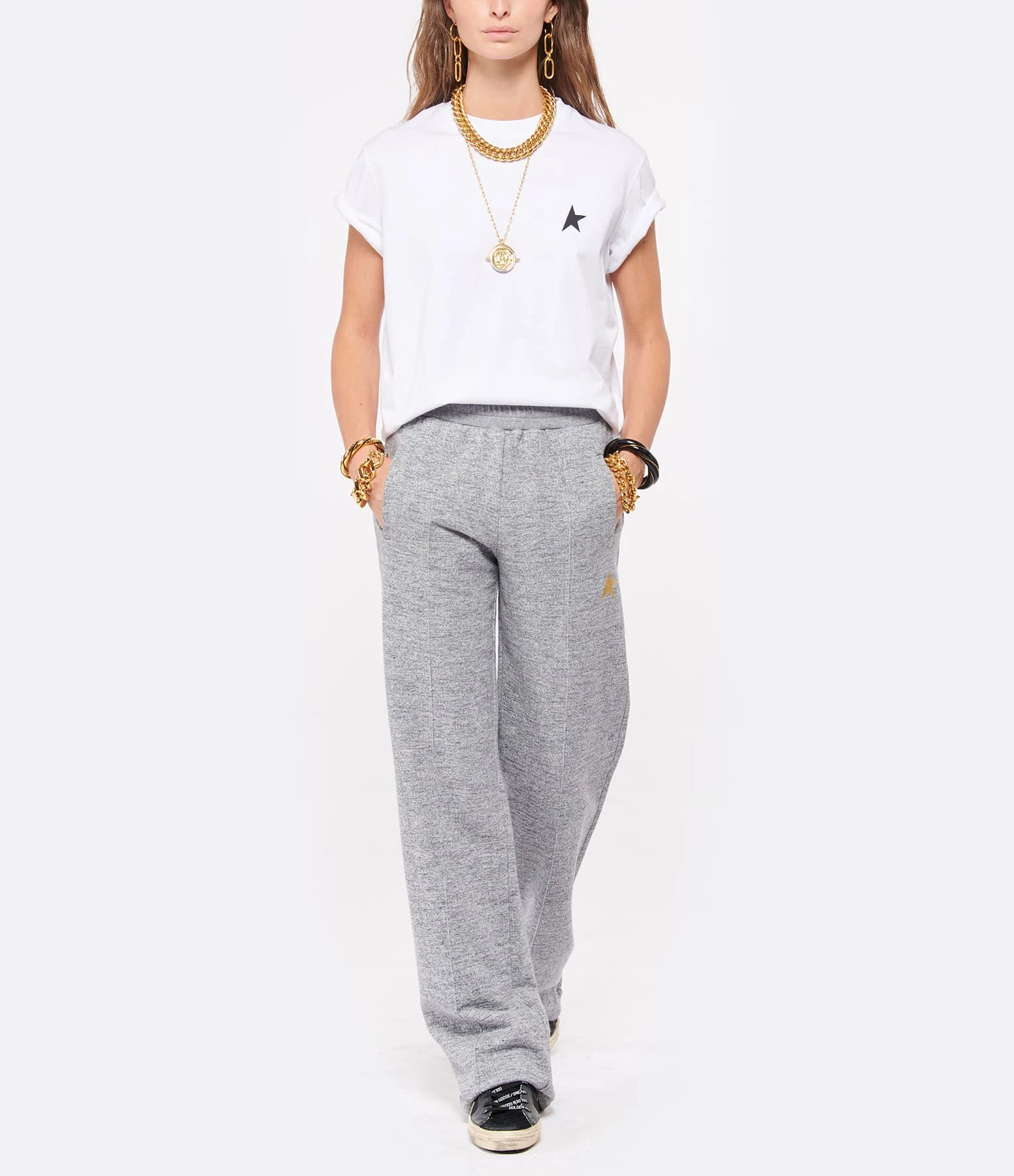 Golden Goose Tee-shirt Étoile Coton Blanc Noir – Image 4