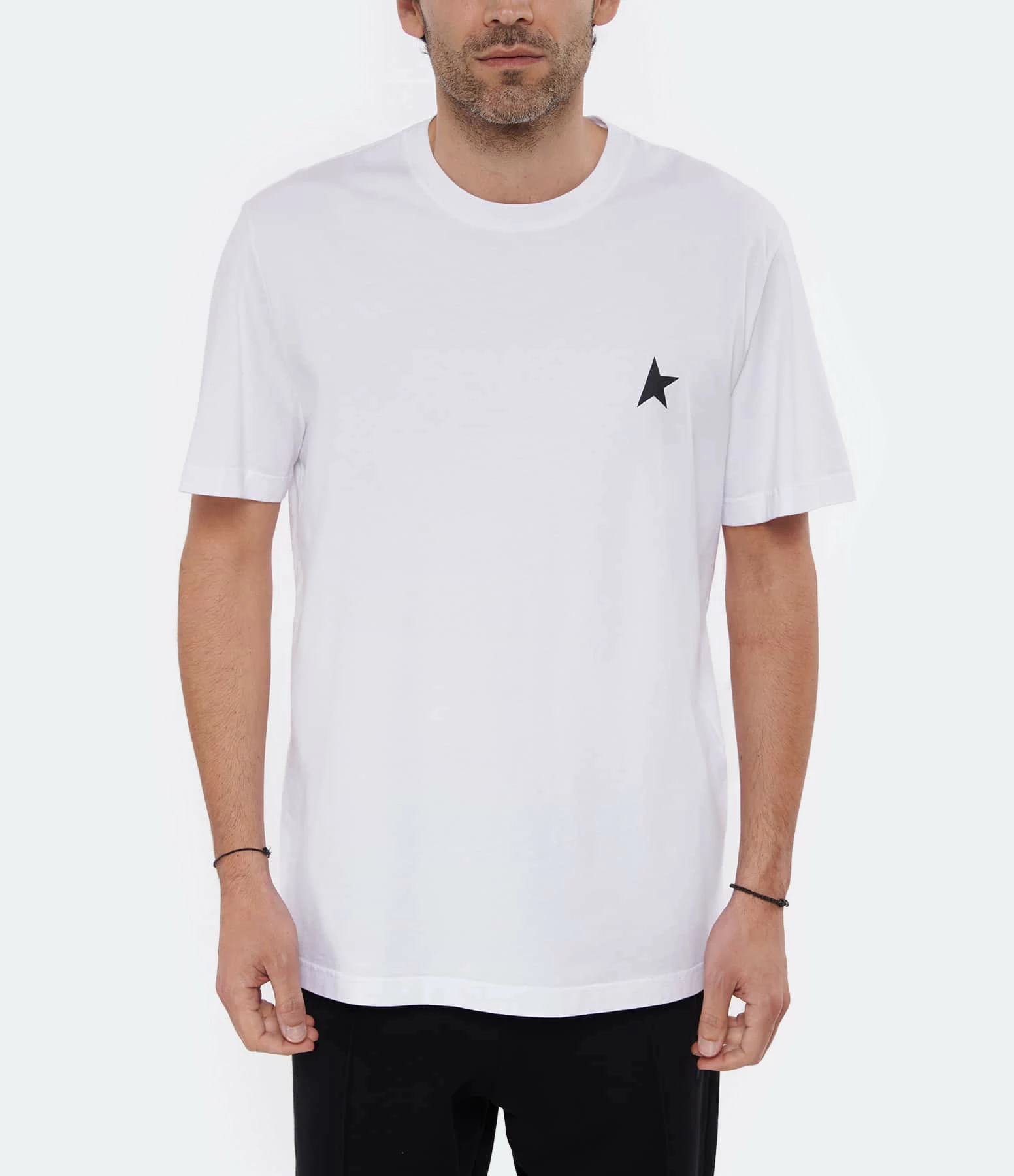 Golden Goose Tee-shirt Homme Étoile Coton Blanc Noir – Image 3
