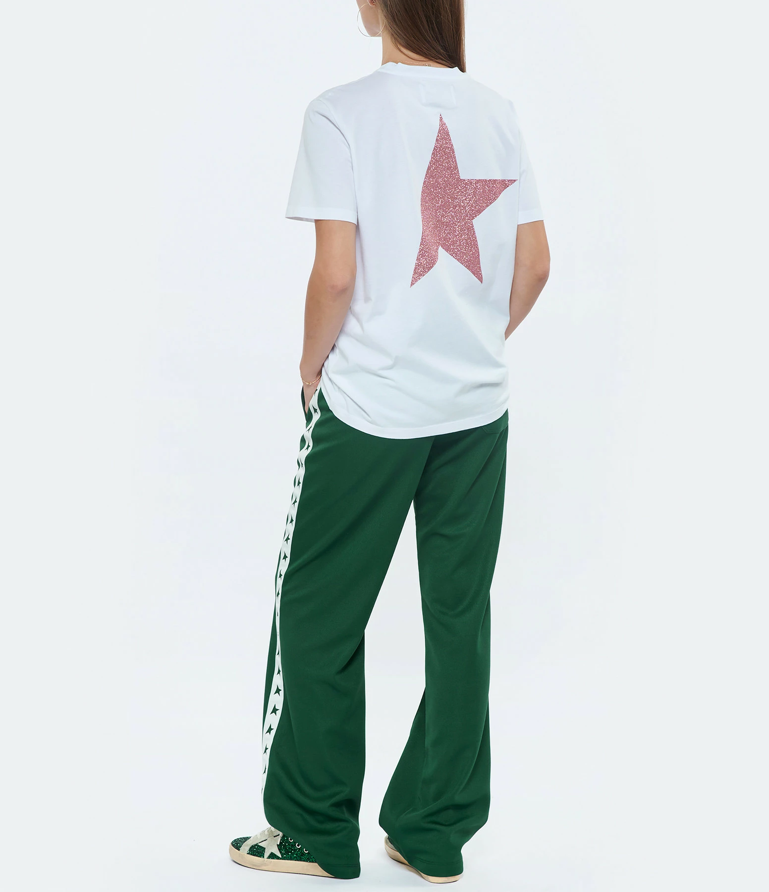 Golden Goose Tee-shirt Big Star Coton Blanc Rose – Image 5