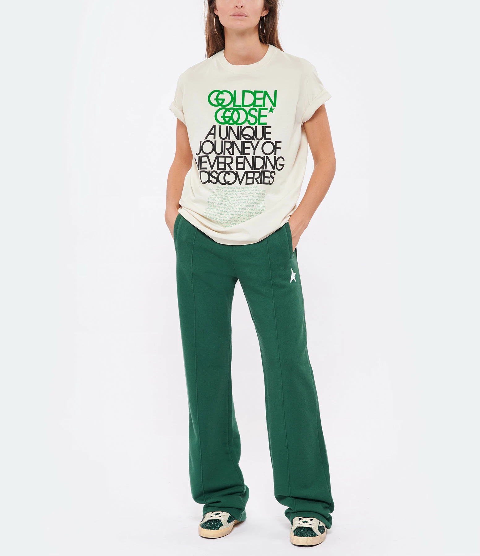 Golden Goose Jogging Dorotea Small Star Vert Blanc – Image 3