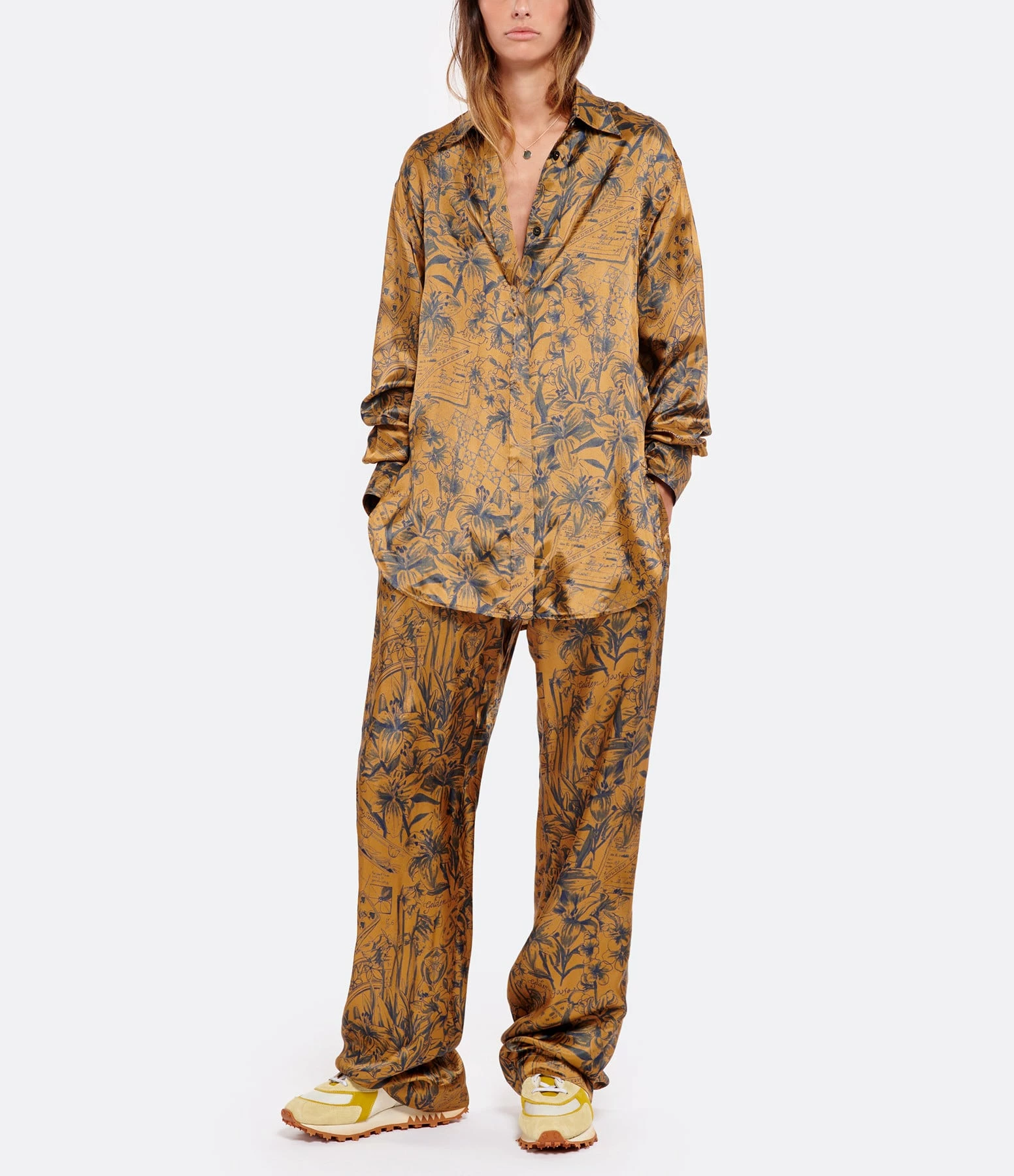 Golden Goose Pantalon Journey Marron Bleu – Image 9