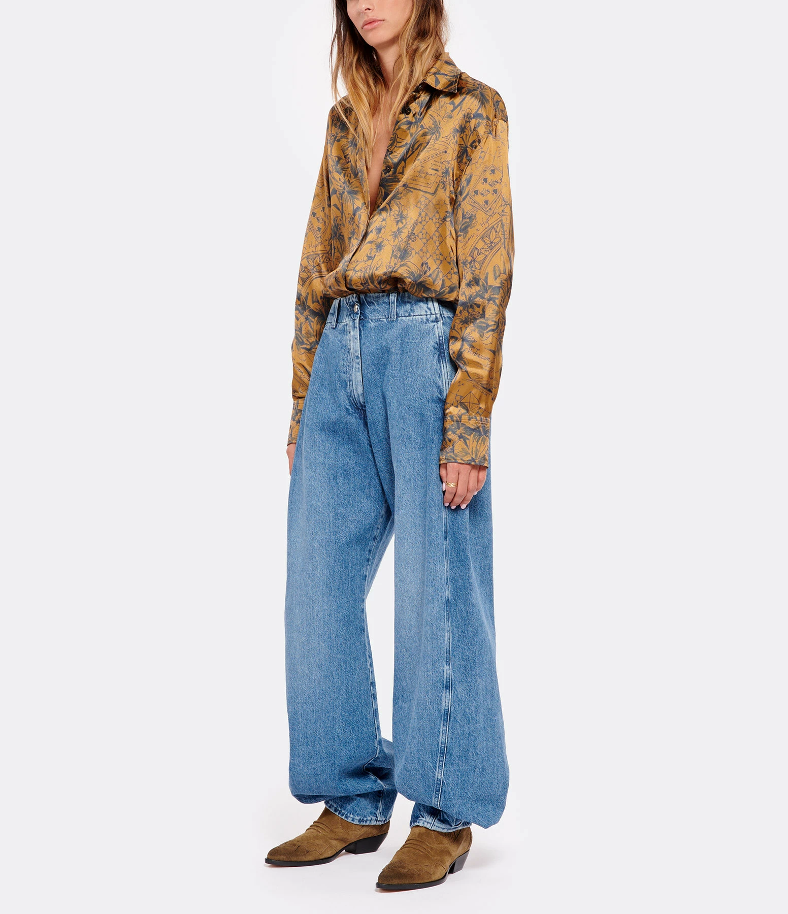 Golden Goose Chemise Journey Marron Bleu – Image 6