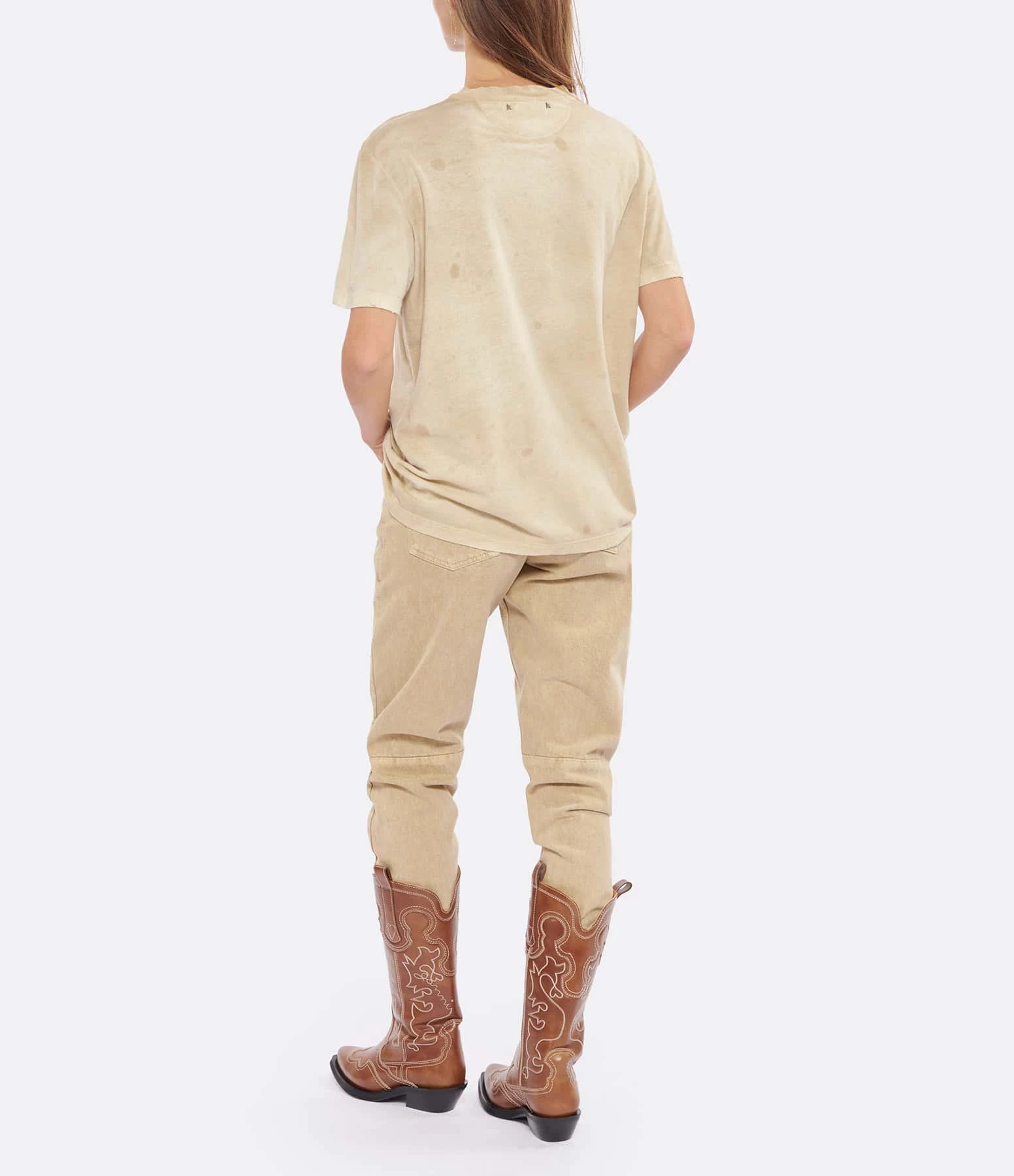 Golden Goose Tee-shirt Journey Coton Beige – Image 5