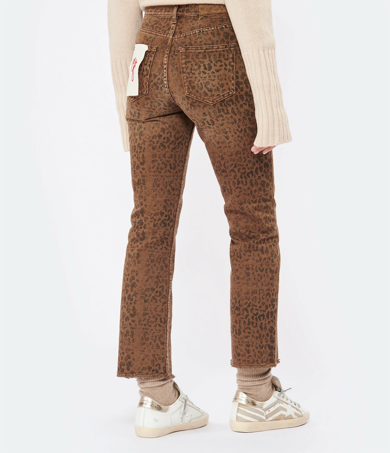 Golden Goose Jean Golden Coton Léopard Noir – Image 5