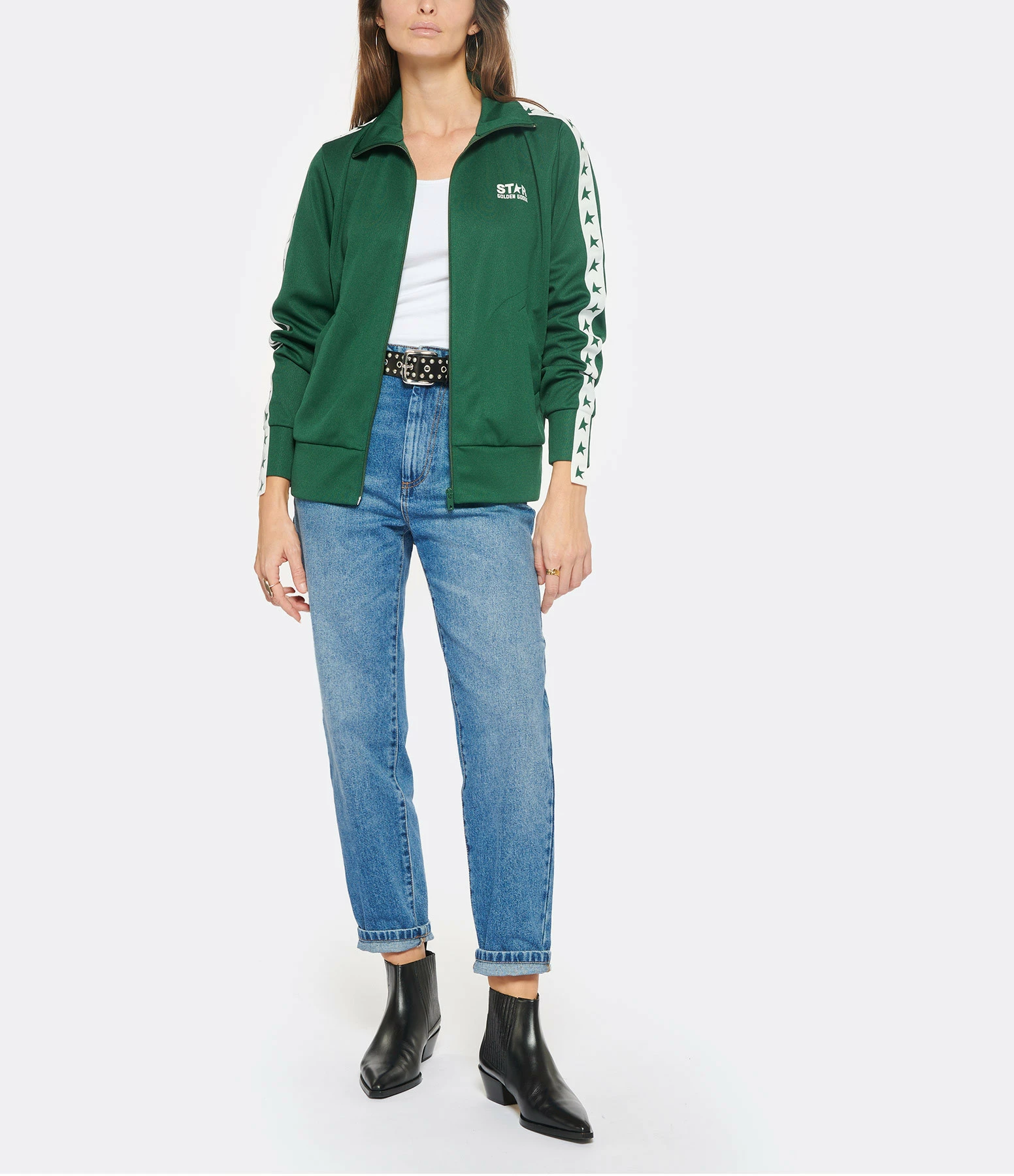 Golden Goose Veste Star Denise Étoiles Vert Blanc – Image 5