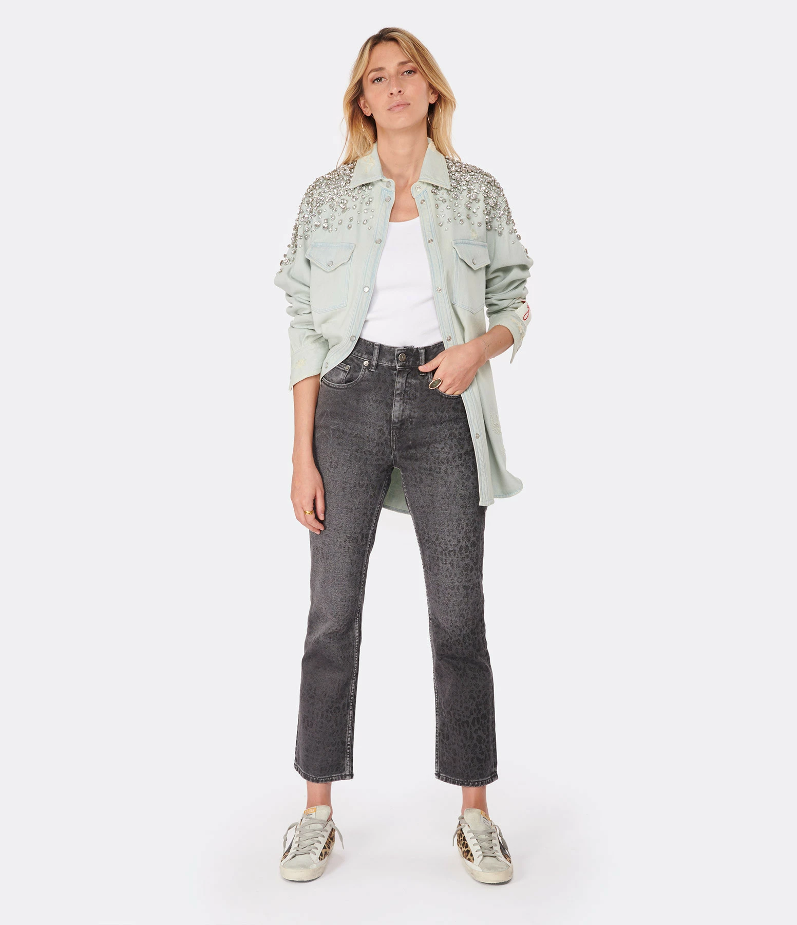 Golden Goose Jean Journey Coton Gris – Image 3