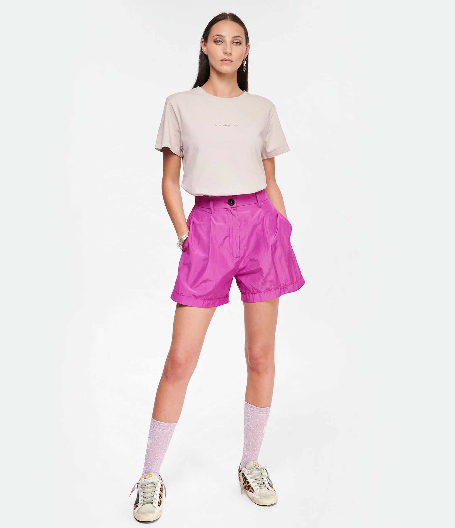 Golden Goose Tee-shirt Journey Coton Rose Shadow – Image 4