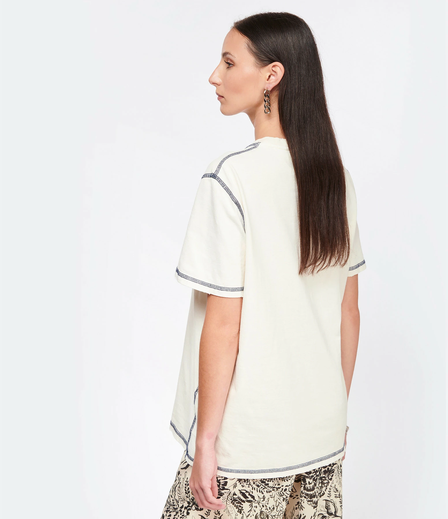 Golden Goose Tee-shirt Journey Regular Coton Écru – Image 5