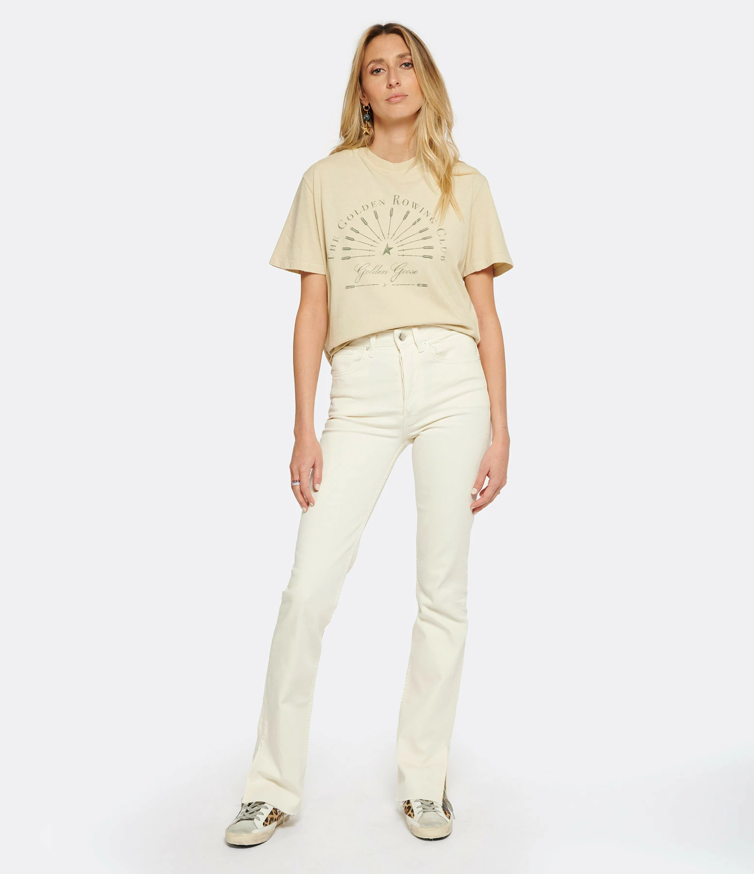 Golden Goose Tee-shirt Journey Coton Beige – Image 4