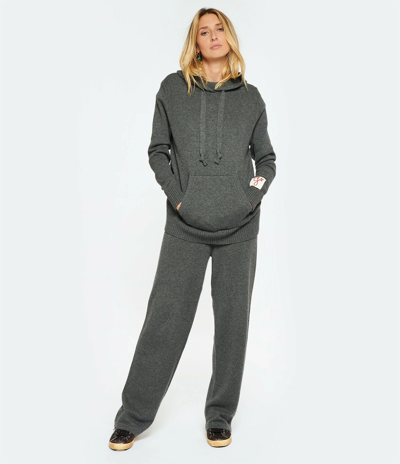 Golden Goose Sweatshirt Hoodie Golden Cachemire Gris – Image 4