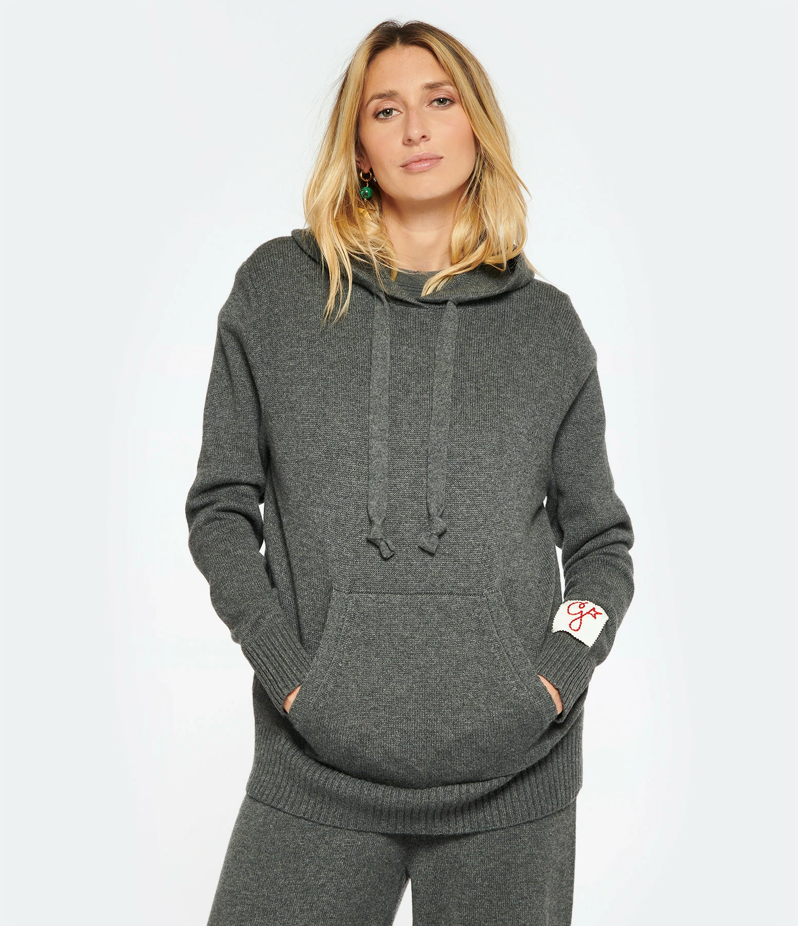 Golden Goose Sweatshirt Hoodie Golden Cachemire Gris – Image 3