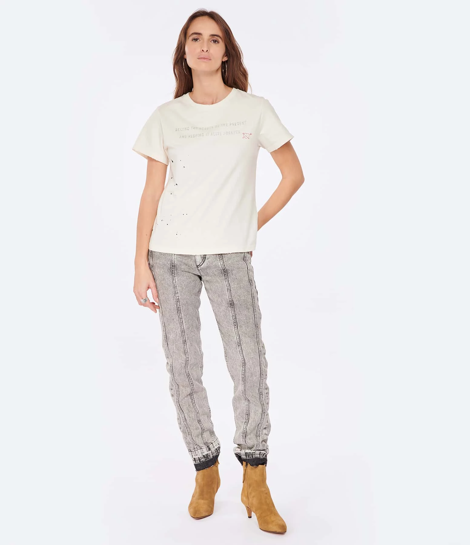 Golden Goose Tee-shirt Journey Slim Coton Blanc Heritage – Image 4