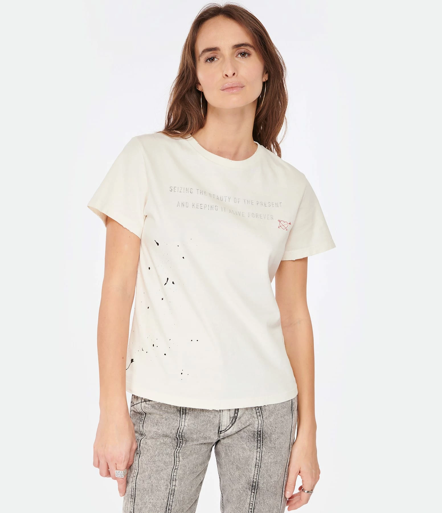 Golden Goose Tee-shirt Journey Slim Coton Blanc Heritage – Image 3