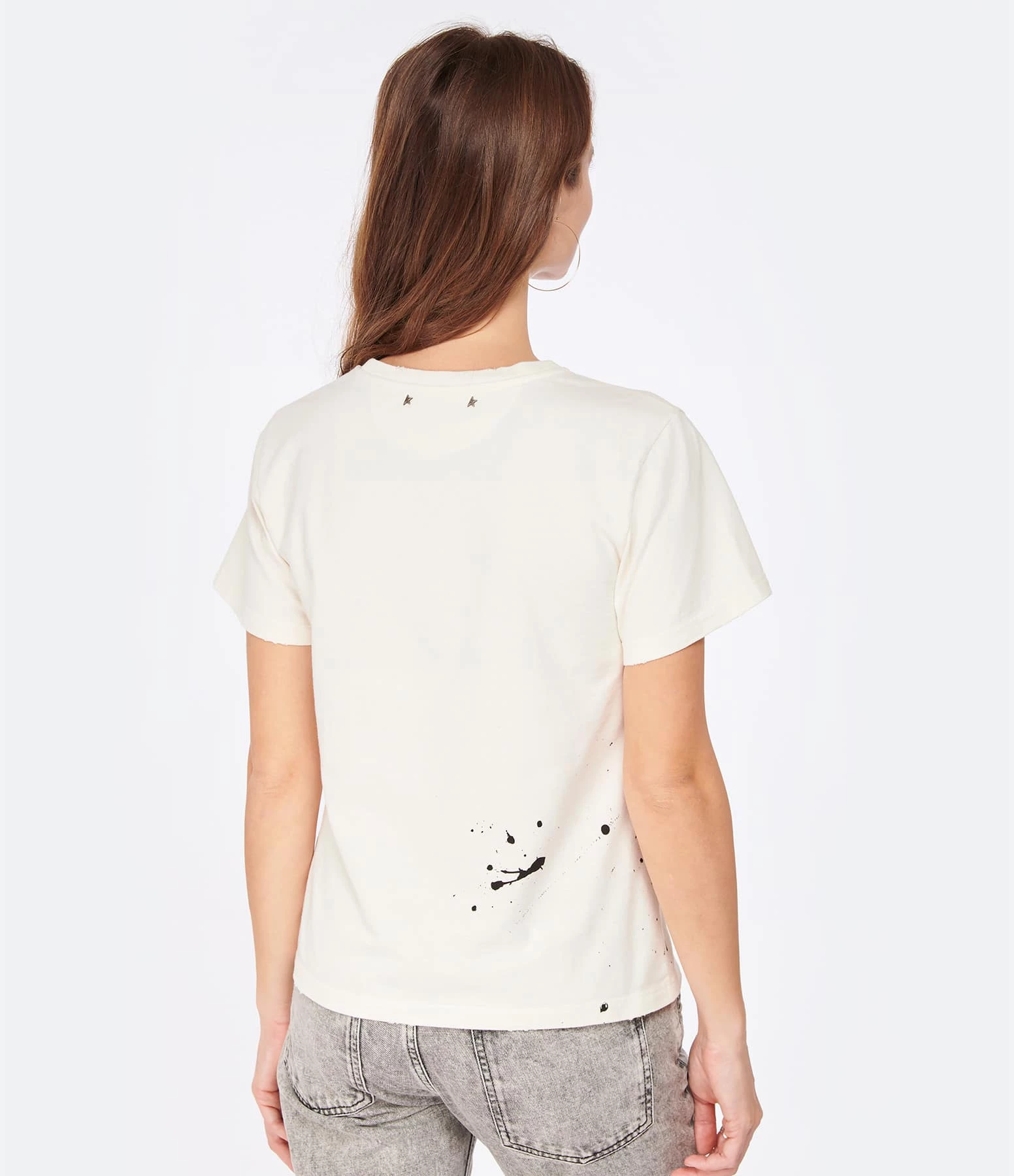 Golden Goose Tee-shirt Journey Slim Coton Blanc Heritage – Image 5