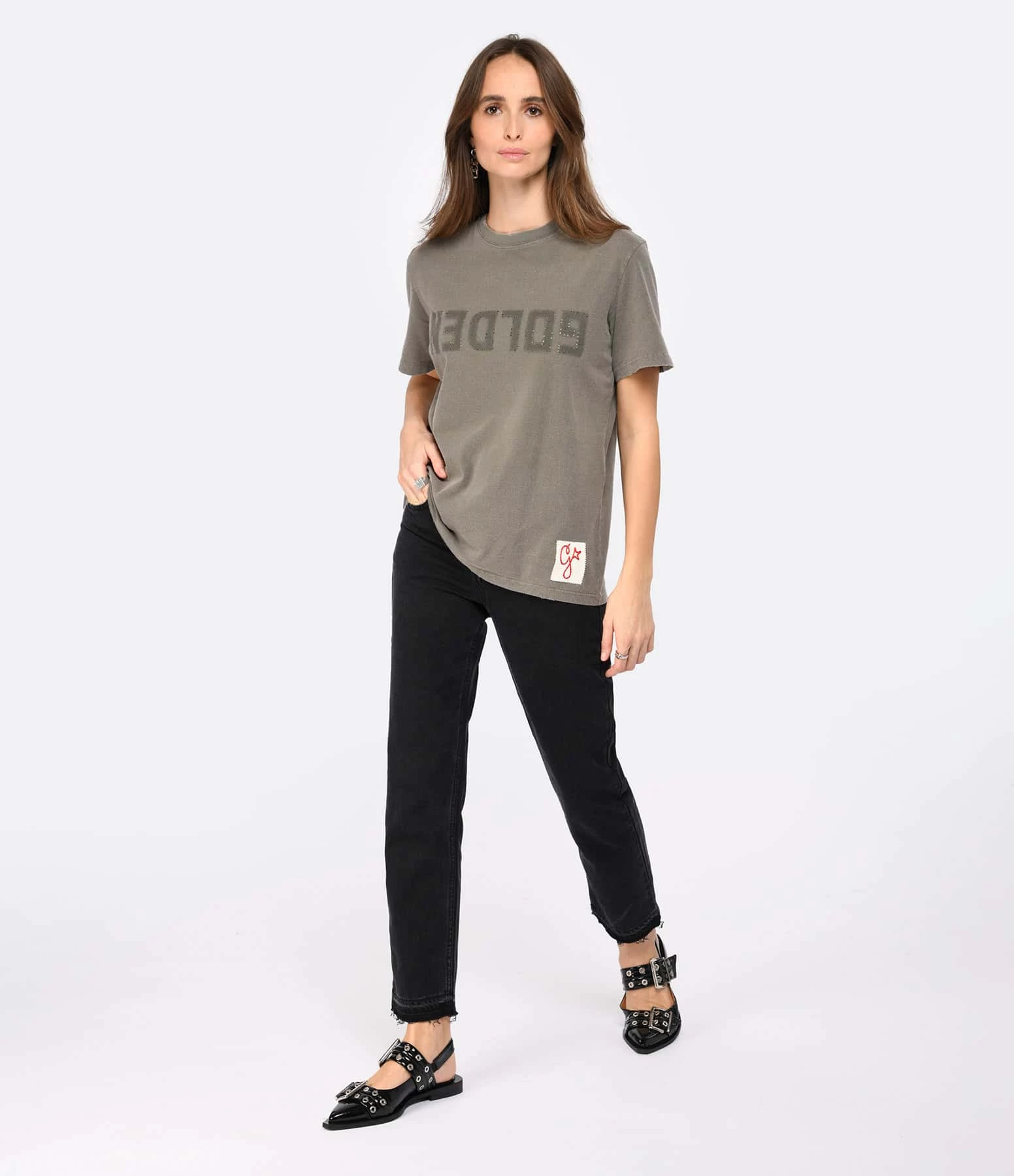 Golden Goose Tee-shirt Golden Coton Vert Olive – Image 5