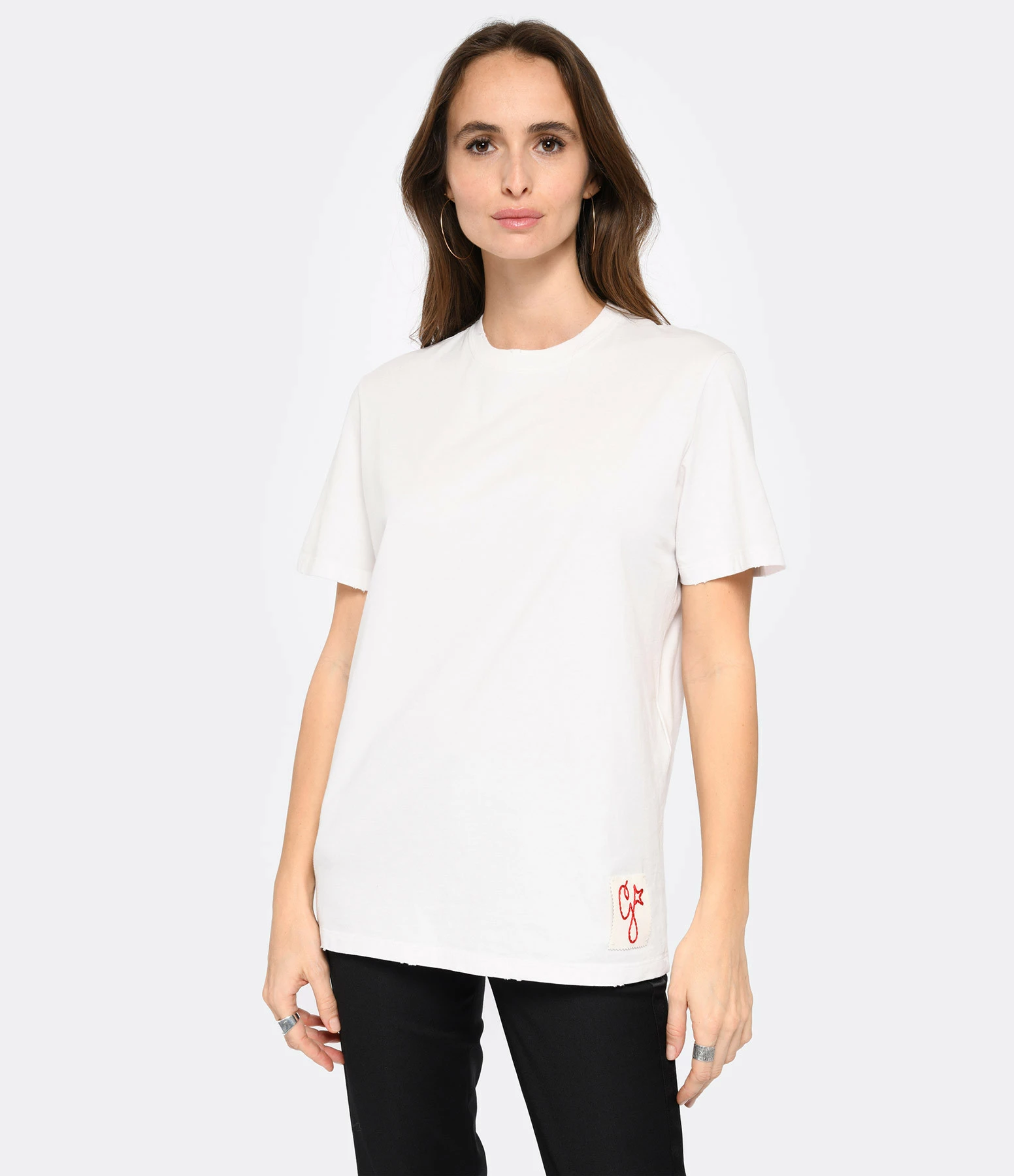 Golden Goose Tee-shirt Golden Coton Blanc Vintage – Image 3