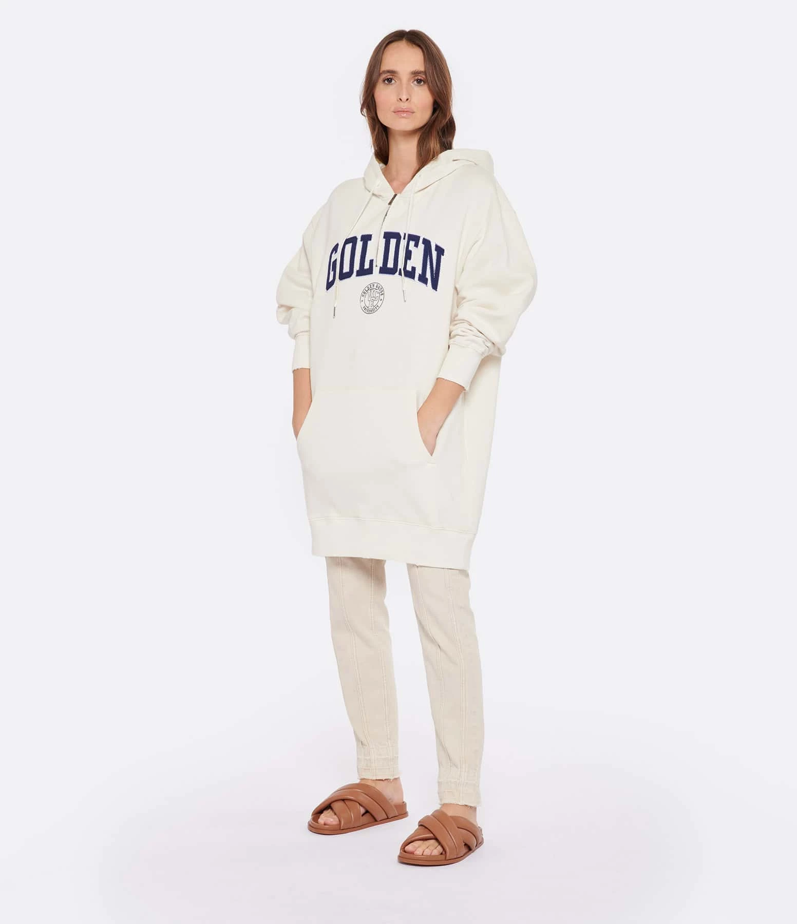 Golden Goose Robe Hoodie Journey Coton Blanc – Image 4