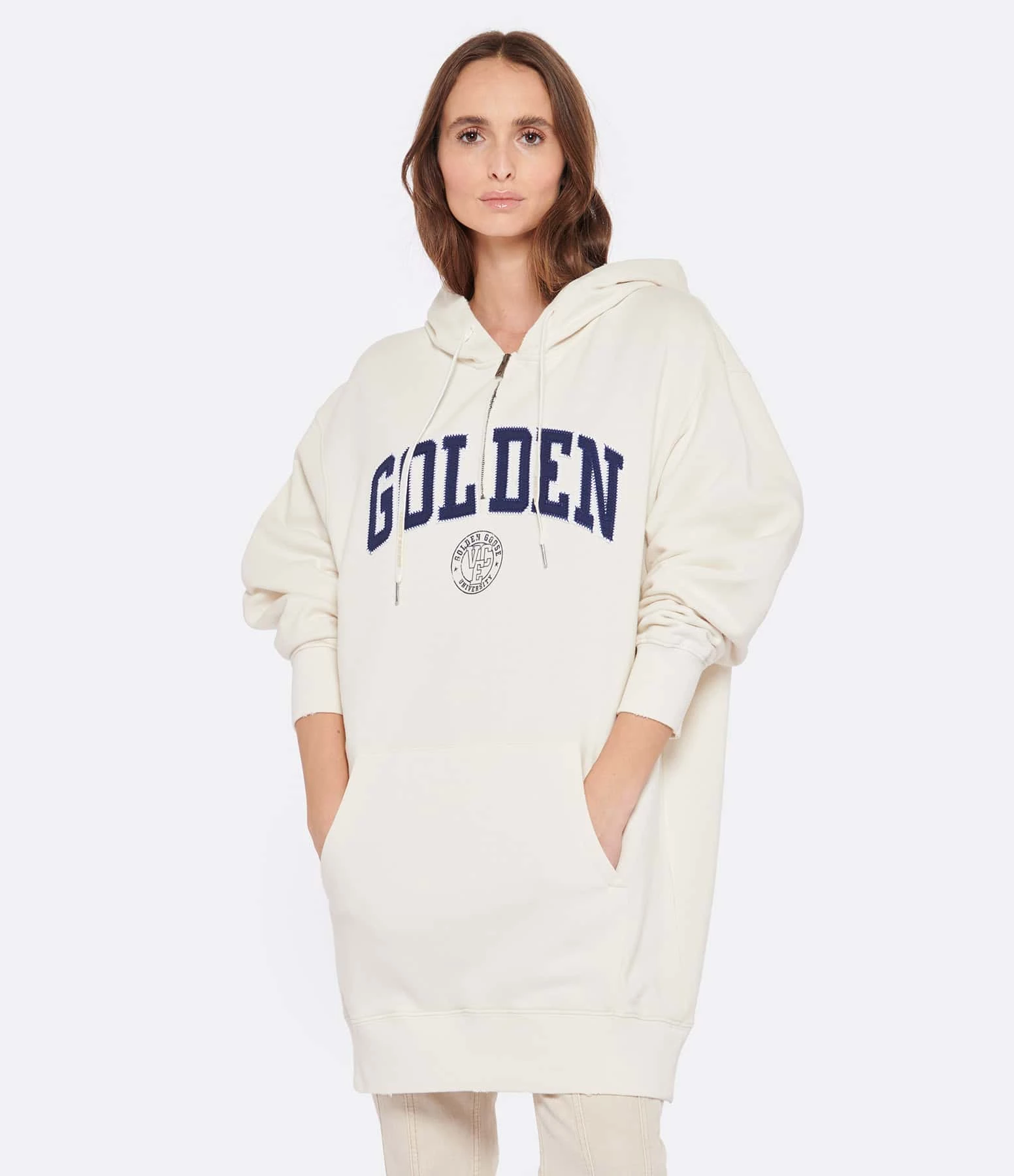 Golden Goose Robe Hoodie Journey Coton Blanc – Image 3