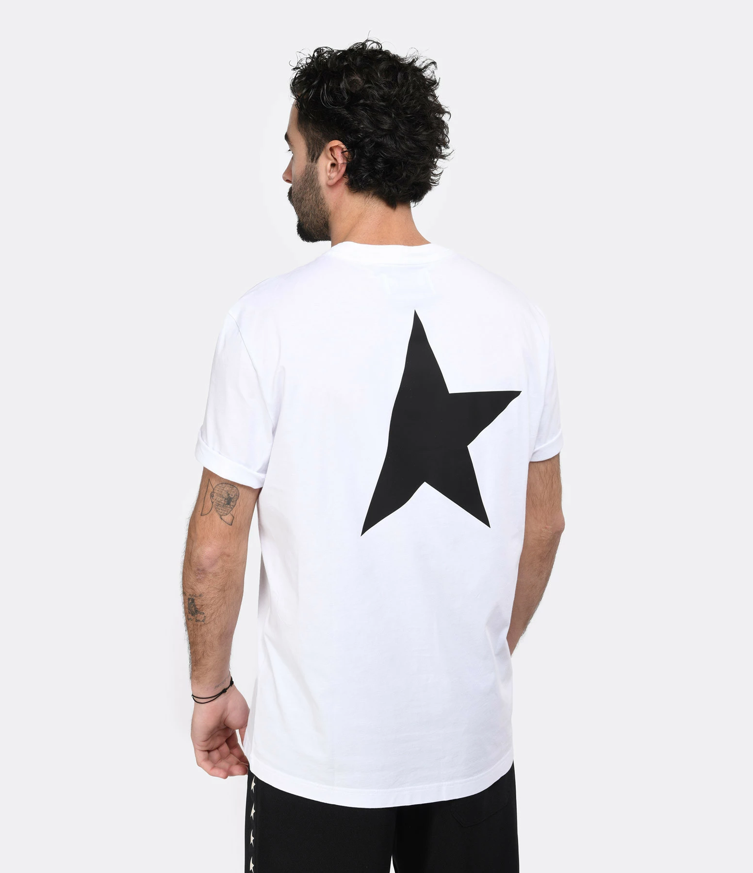 Golden Goose Tee-shirt Étoile Homme Coton Blanc Noir – Image 4