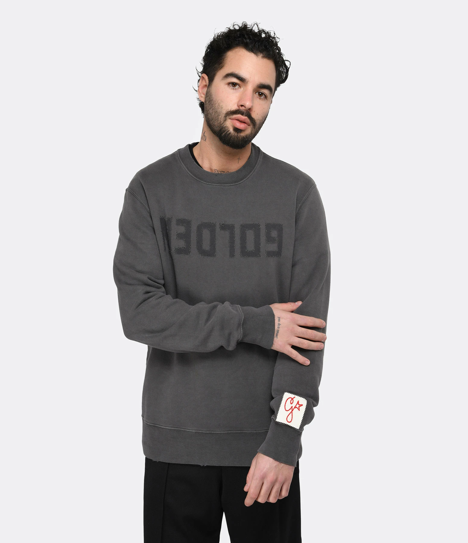 Golden Goose Sweatshirt Golden Homme Coton Gris Anthracite – Image 3