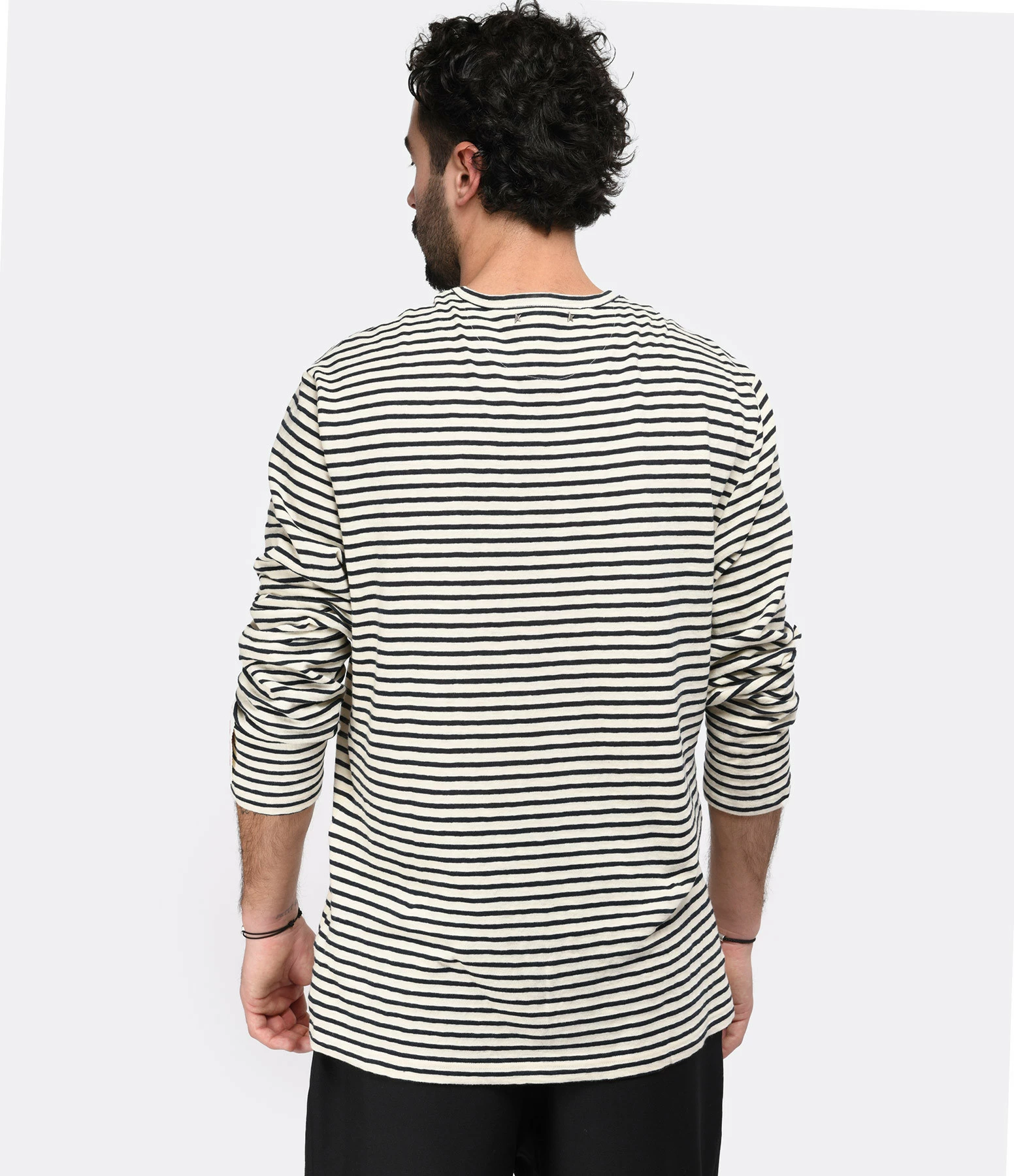 Golden Goose Tee-shirt Golden Homme Marinière Coton Bleu – Image 4