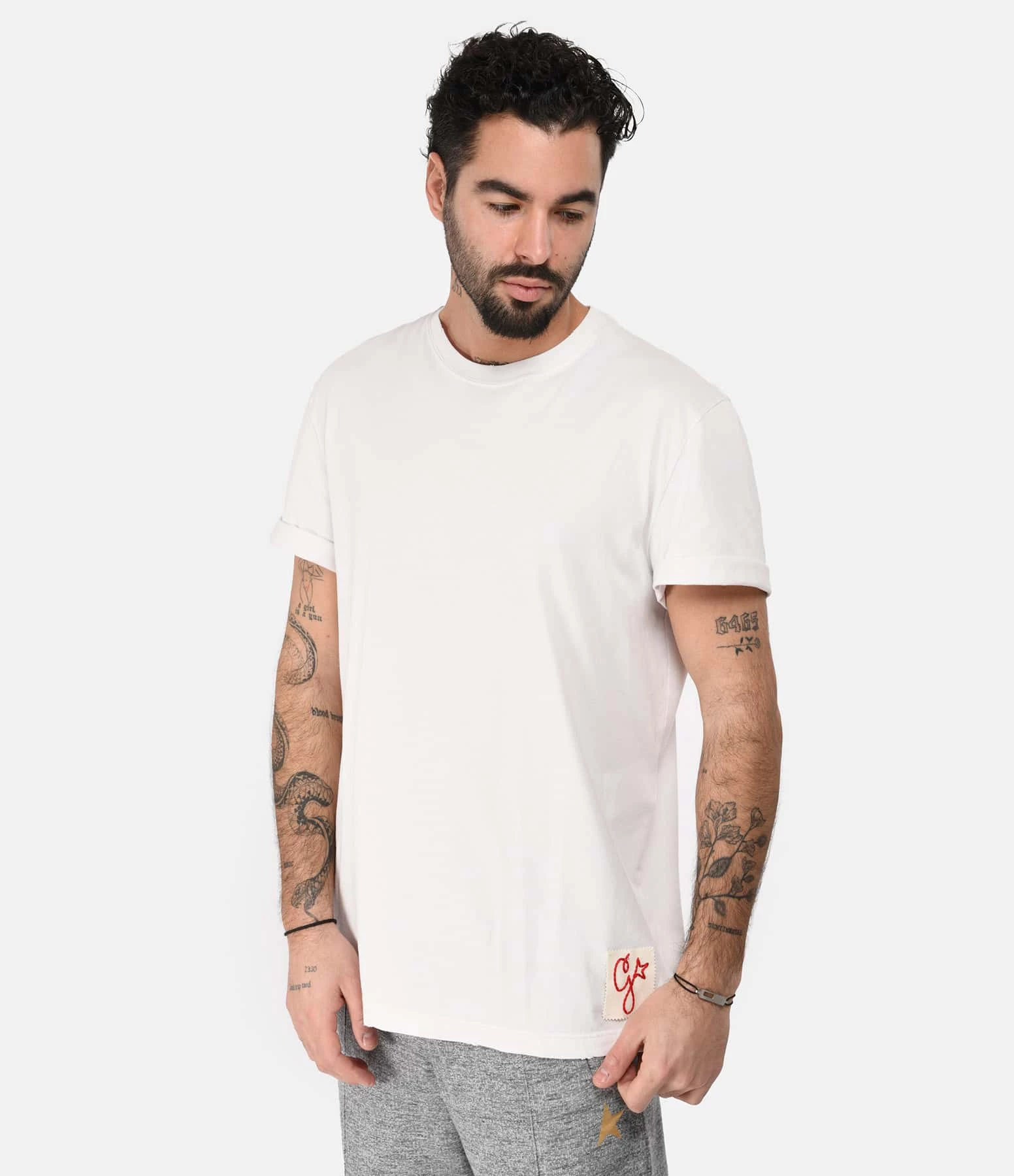 Golden Goose Tee-shirt Golden Homme Coton Blanc Vintage – Image 3