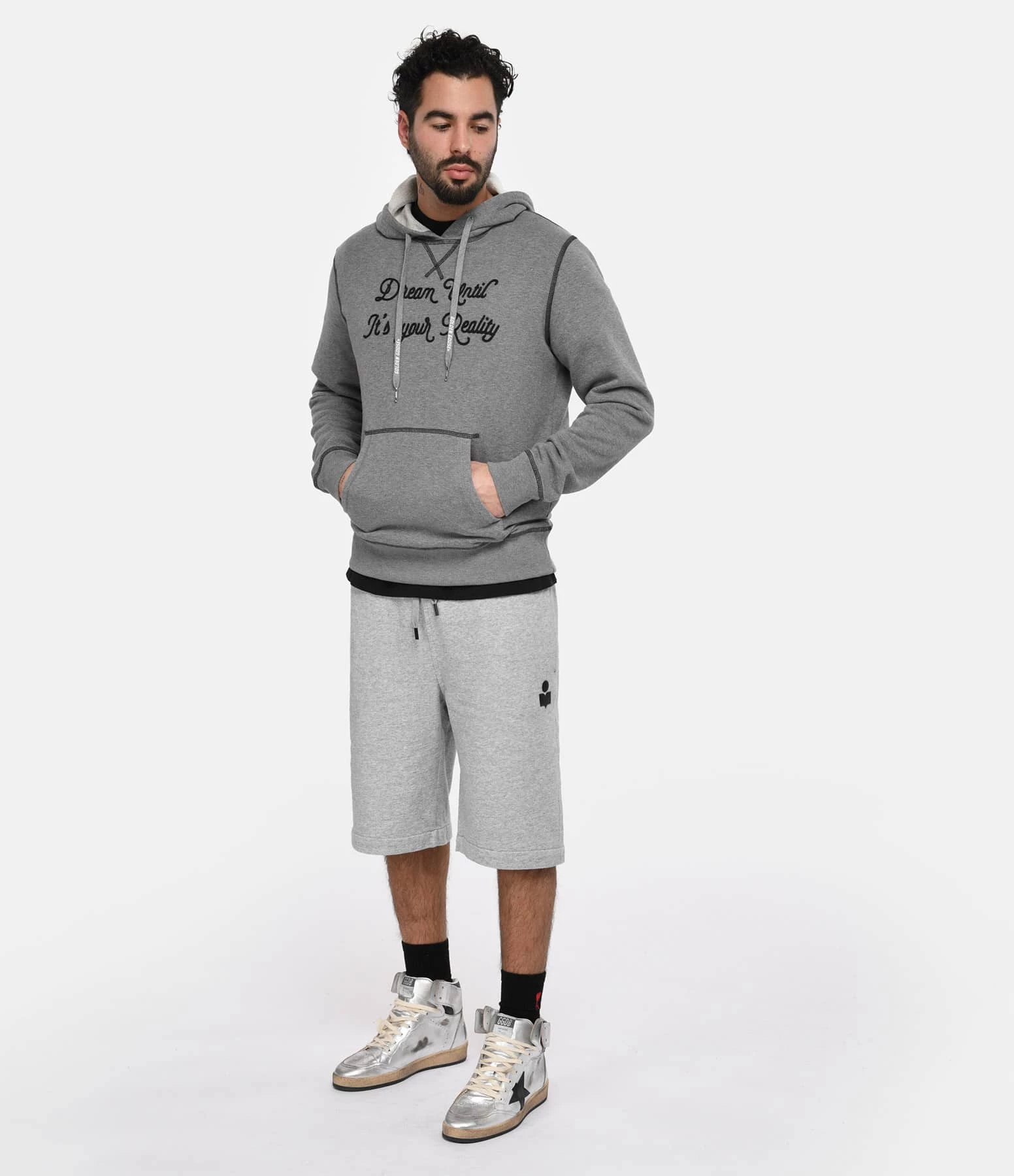 Golden Goose Sweatshirt Hoodie Journey Homme Coton Gris 7 Golden Goose Sweatshirt Hoodie Journey Homme Coton Gris – Image 5