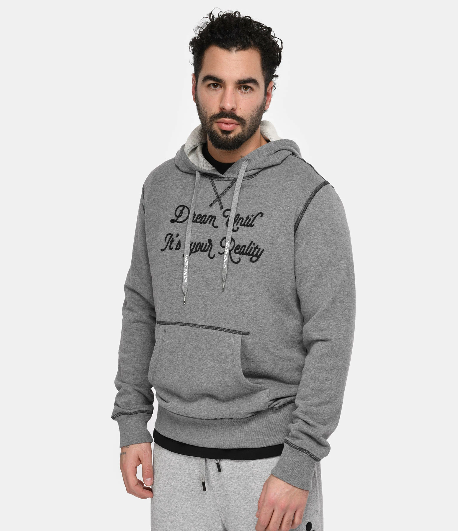 Golden Goose Sweatshirt Hoodie Journey Homme Coton Gris 5 Golden Goose Sweatshirt Hoodie Journey Homme Coton Gris – Image 3