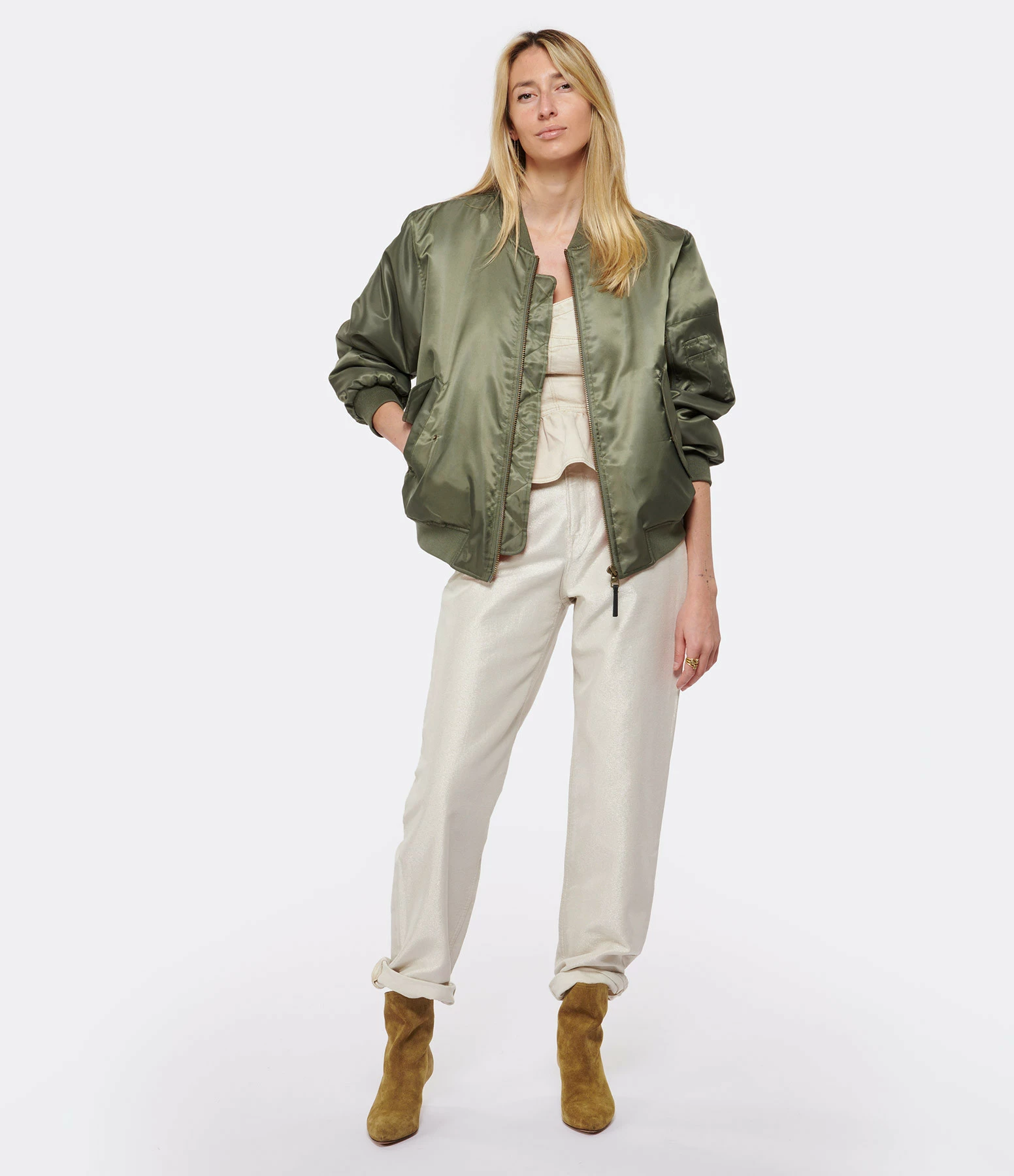 Golden Goose Jean Journey Coton Écru Doré – Image 7