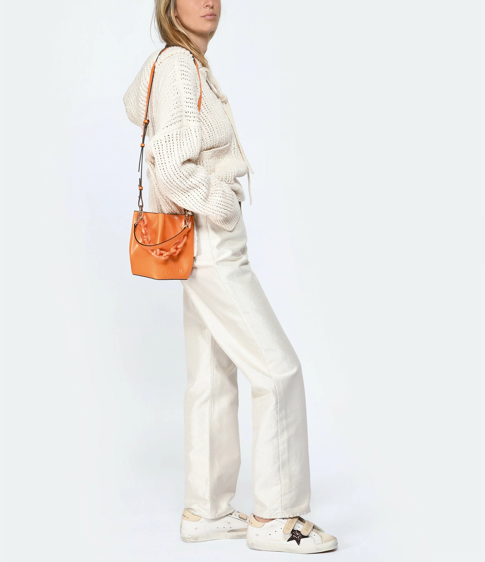 Golden Goose Jean Journey Coton Écru Doré – Image 5