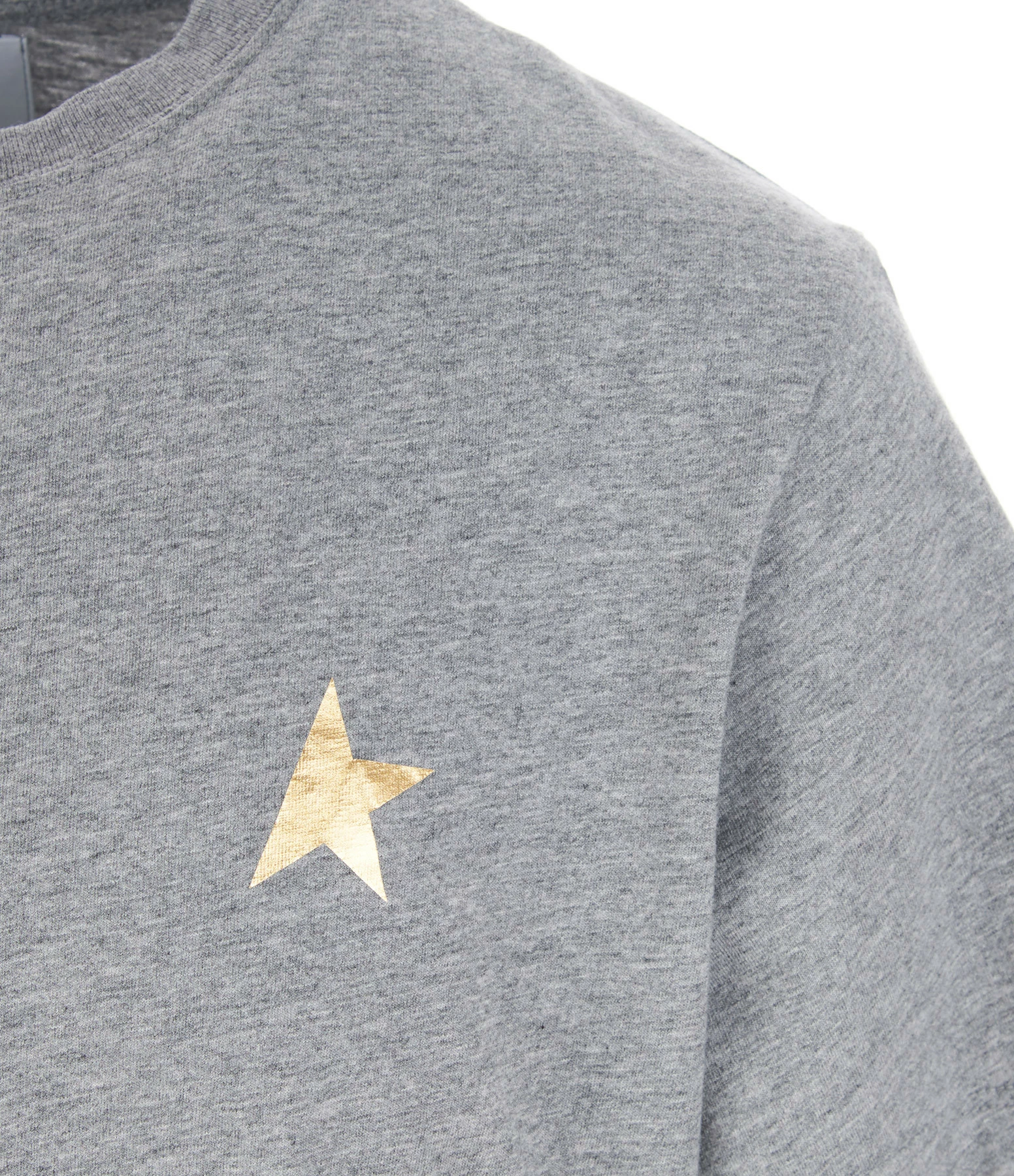 Golden Goose Tee-shirt Homme Étoile Coton Gris Doré – Image 2