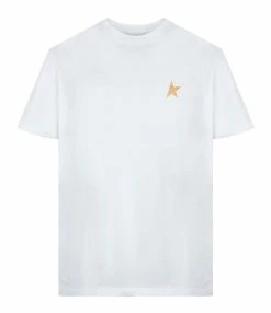 Golden Goose Tee-shirt Étoile Coton Blanc Doré