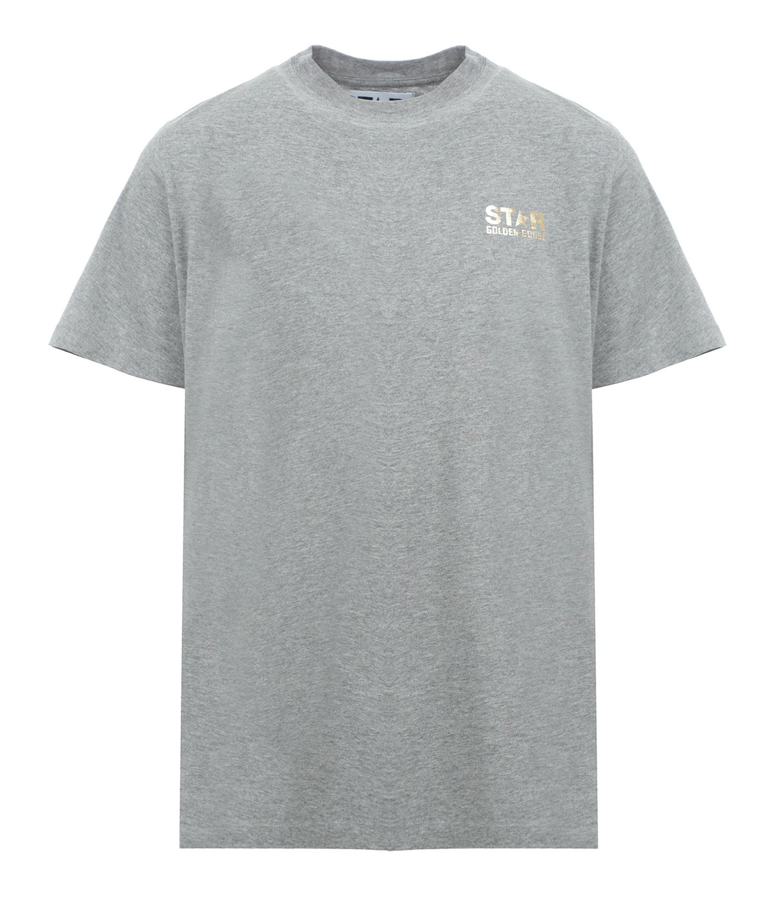 Golden Goose Tee-shirt Big Star Homme Coton Gris Doré