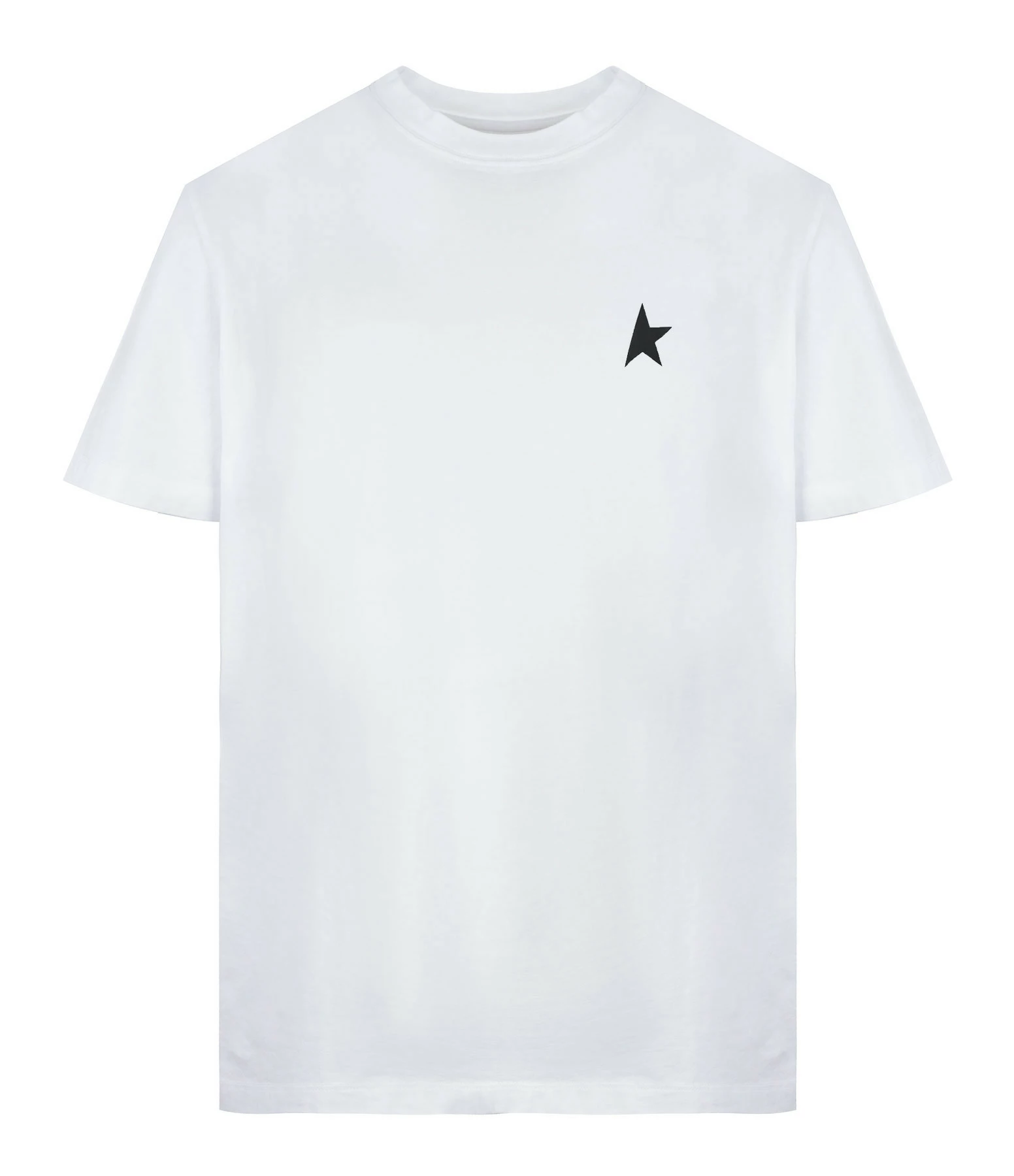 Golden Goose Tee-shirt Homme Étoile Coton Blanc Noir