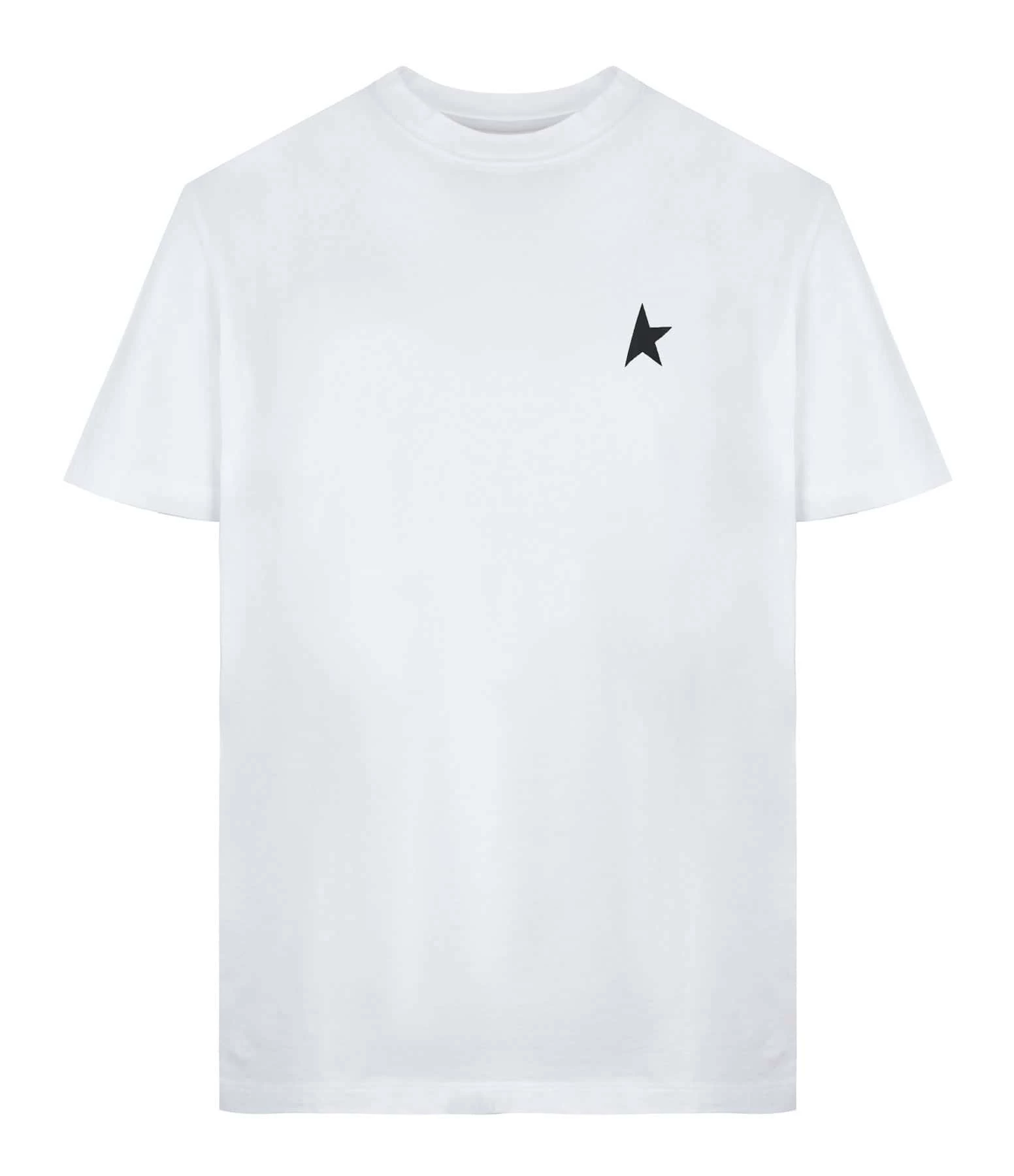 Golden Goose Tee-shirt Étoile Coton Blanc Noir