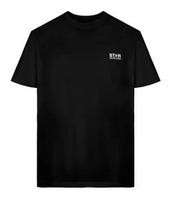 Golden Goose Tee-shirt Big Star Coton Noir Blanc