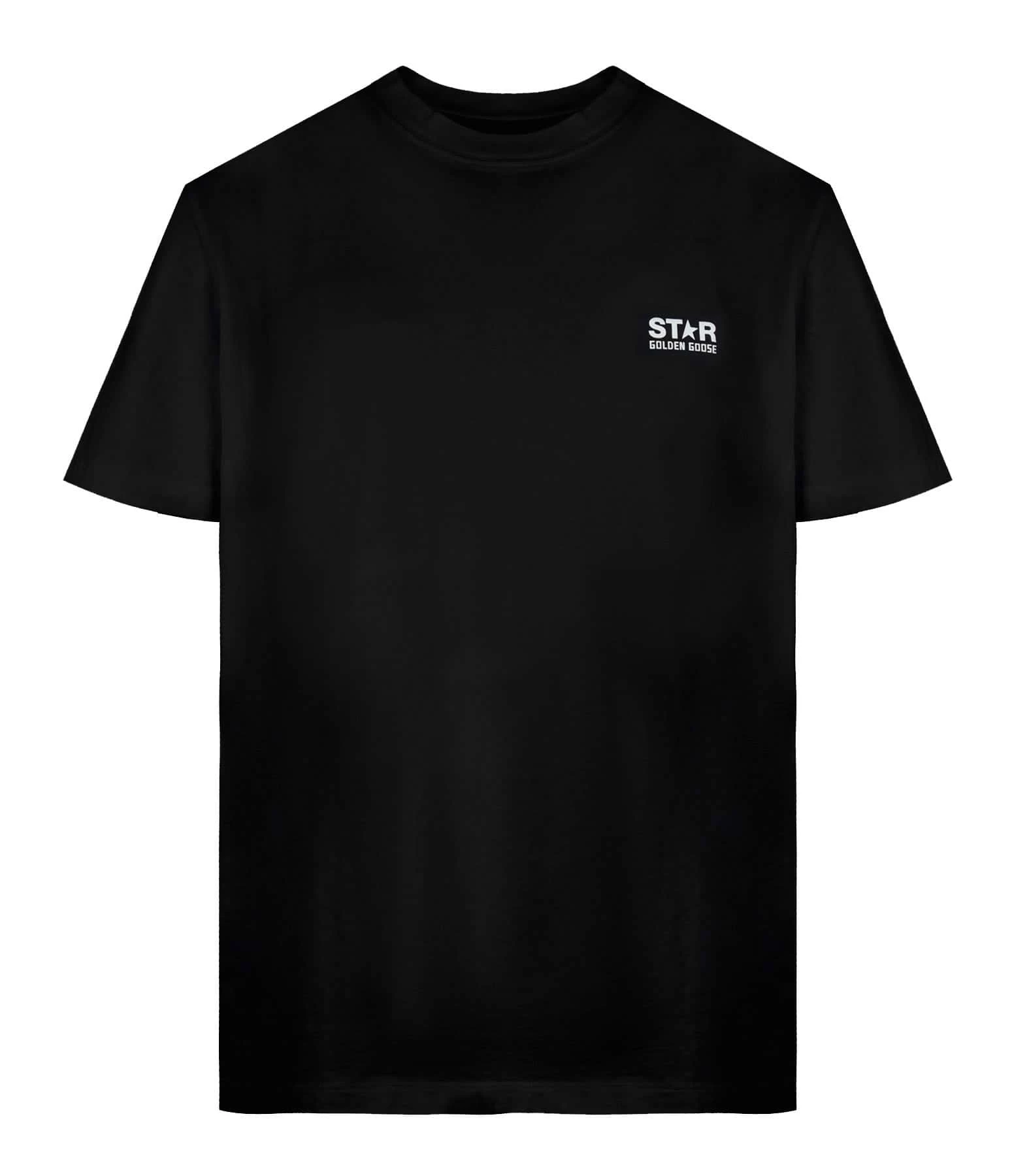 Golden Goose Tee-shirt Big Star Coton Noir Blanc